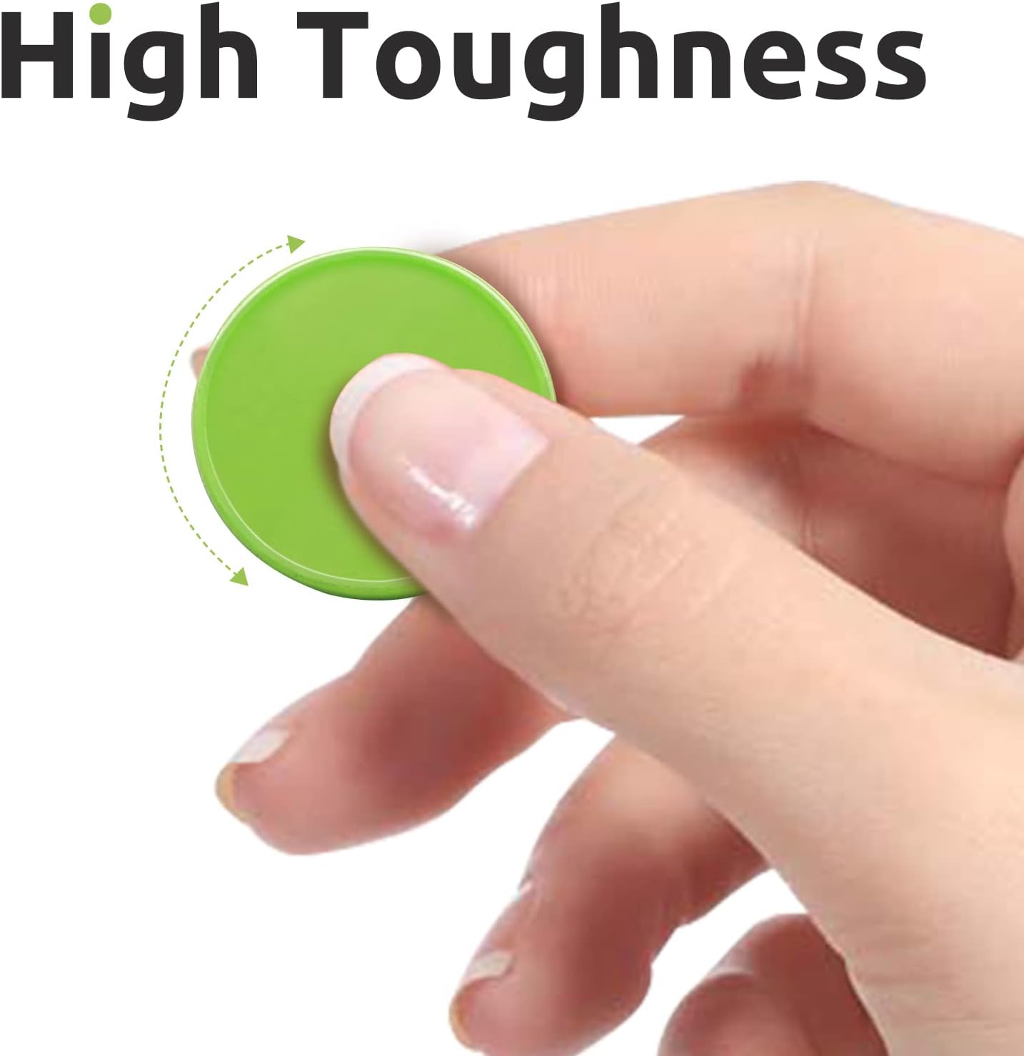 Set of 100 Opaque Plastic Learning Counters Mini Poker Chips Game Tokens with Storage Box (Lawngreen, 1 Inch)