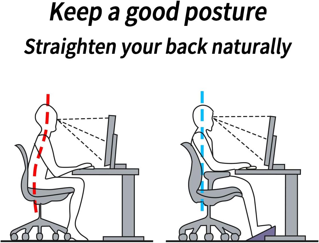 MyPlace Adjustable Height Foot Rest Under Desk at Work - 6 Height Sturdy Office Footrest - Added Heated Foot Mat - Non Slip Bottom - Straighten Back & Hip & Leg and Improve Posture…