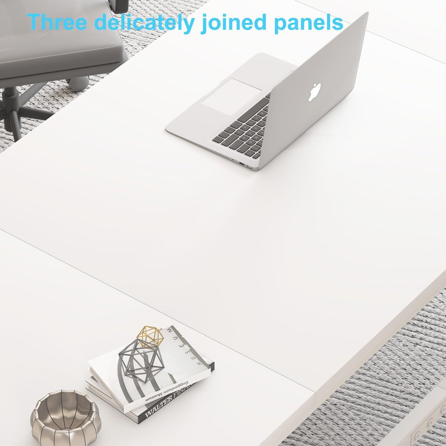 HSH 70 Inch Long White Computer Desk, Modern Large Executive Work Writing Study Gaming Desk for Home Office, Industrial Metal Wooden Two Person Desk Dual Monitor Workstation in Bedroom Living Room