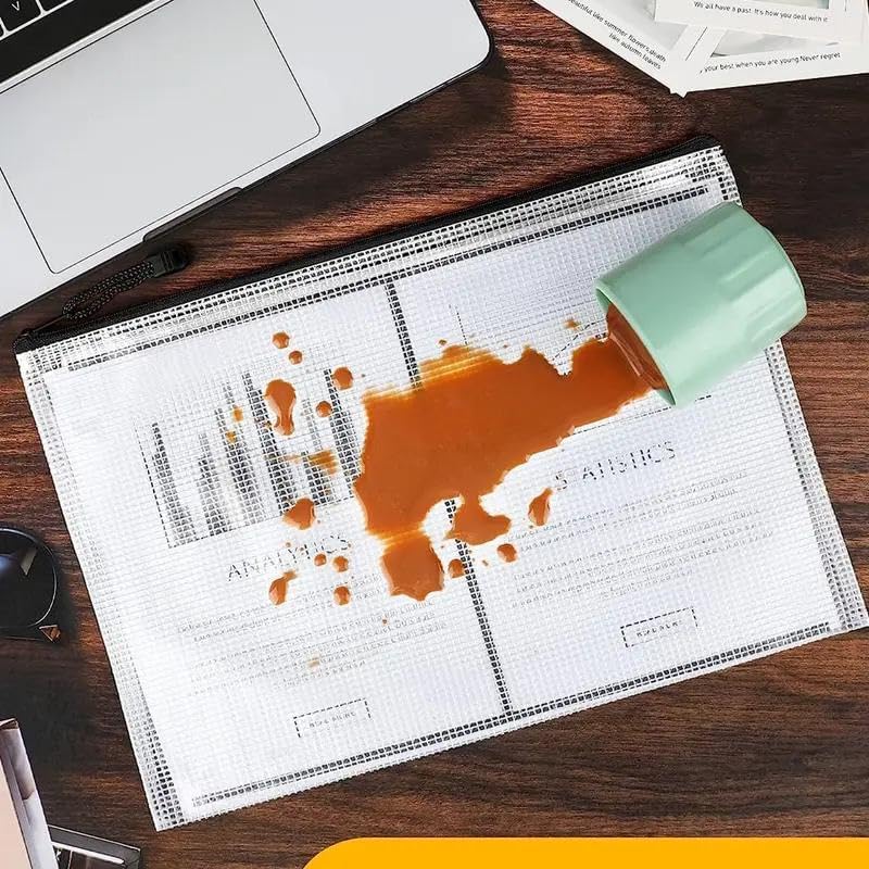 Mesh Pouch Bag,A4 Zipper Bag for Organizing Storage, Waterproof Zipper Pouch, 9" x 12"/24cm x 33cm, File Bag for School and Office Supplies (Black)