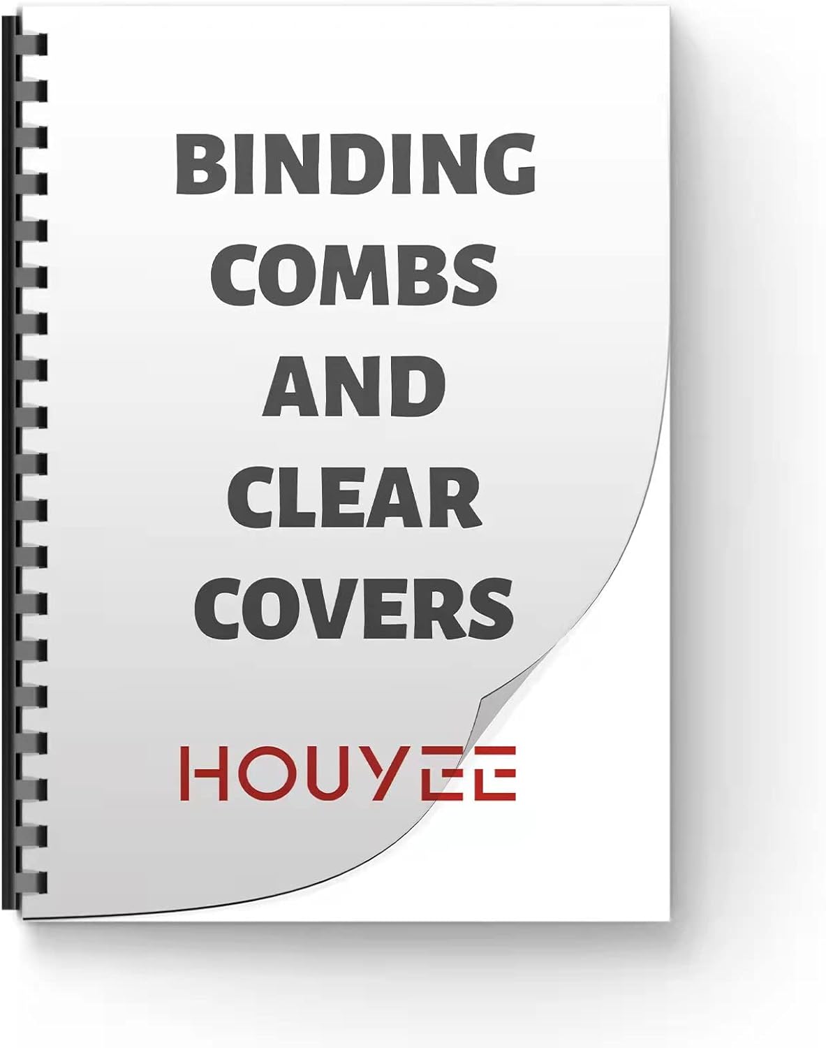 HOUYEE 50Pack 1 Inch Plastic Binding Comb 19 Ring,200 Sheet Capacity, Letter Size Black Comb Binding Spines