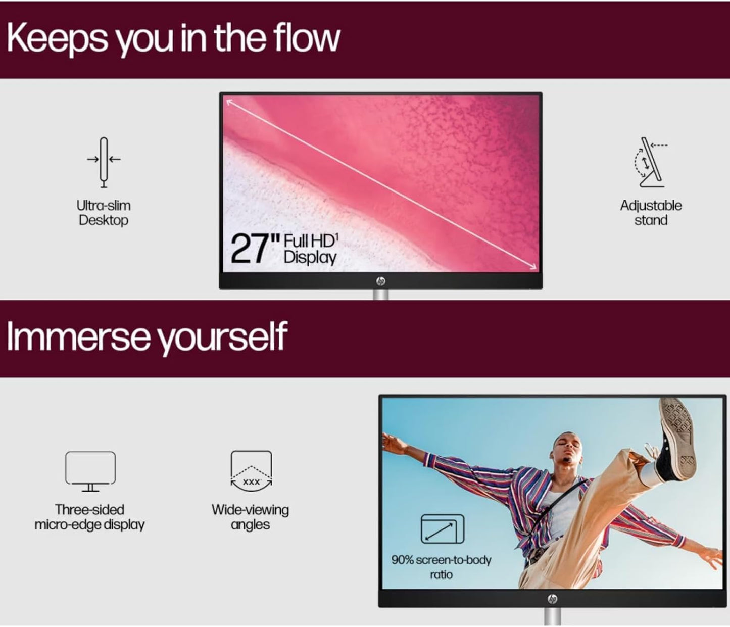 HP 27" FHD Touchscreen Business All-in-One Desktop Computer, Intel 12-Core Ultra 7 155U (Beats i7-1355U), 64 GB DDR5 RAM, 1 TB SSD, Intel Iris Xe Graphics, Wired KB & Mouse, Wi-Fi 6, Windows 11 Pro