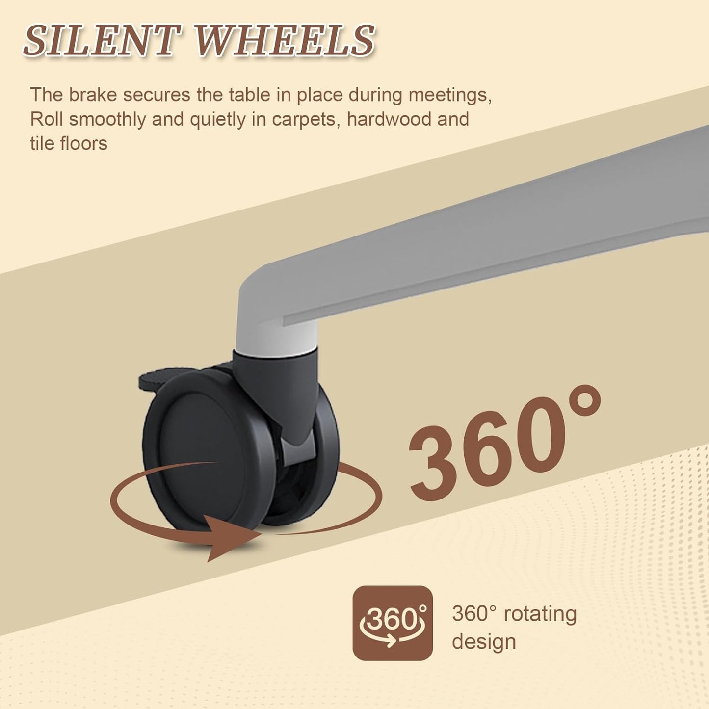 Folding Conference Room Table, Modern Conference Tables with Wheels, Large Rectangular Mobile Training Tables for Office Classroom, Foldable Modular Boardroom Seminar Table (2pack L55.1in)