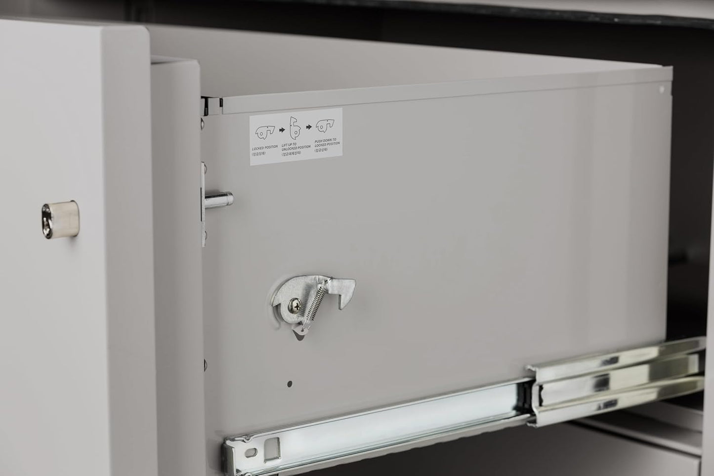 25 inch 4-Drawer Vertical Fireproof File Cabinet – Letter Size Filing – Key Lock – Water Resistant Seal – Fire and Impact Rated – Light Gray Finish – Model LTR4W25LG