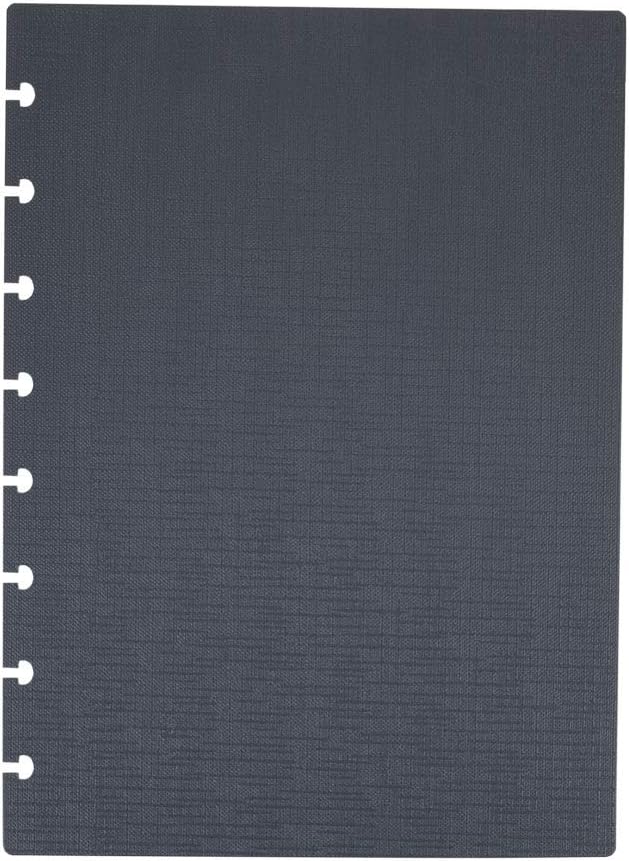 Talia Discbound Notebooks, Planner, Customizable, (Charcoal w/Charcoal Discs, Junior (5.5in x 8.5in))