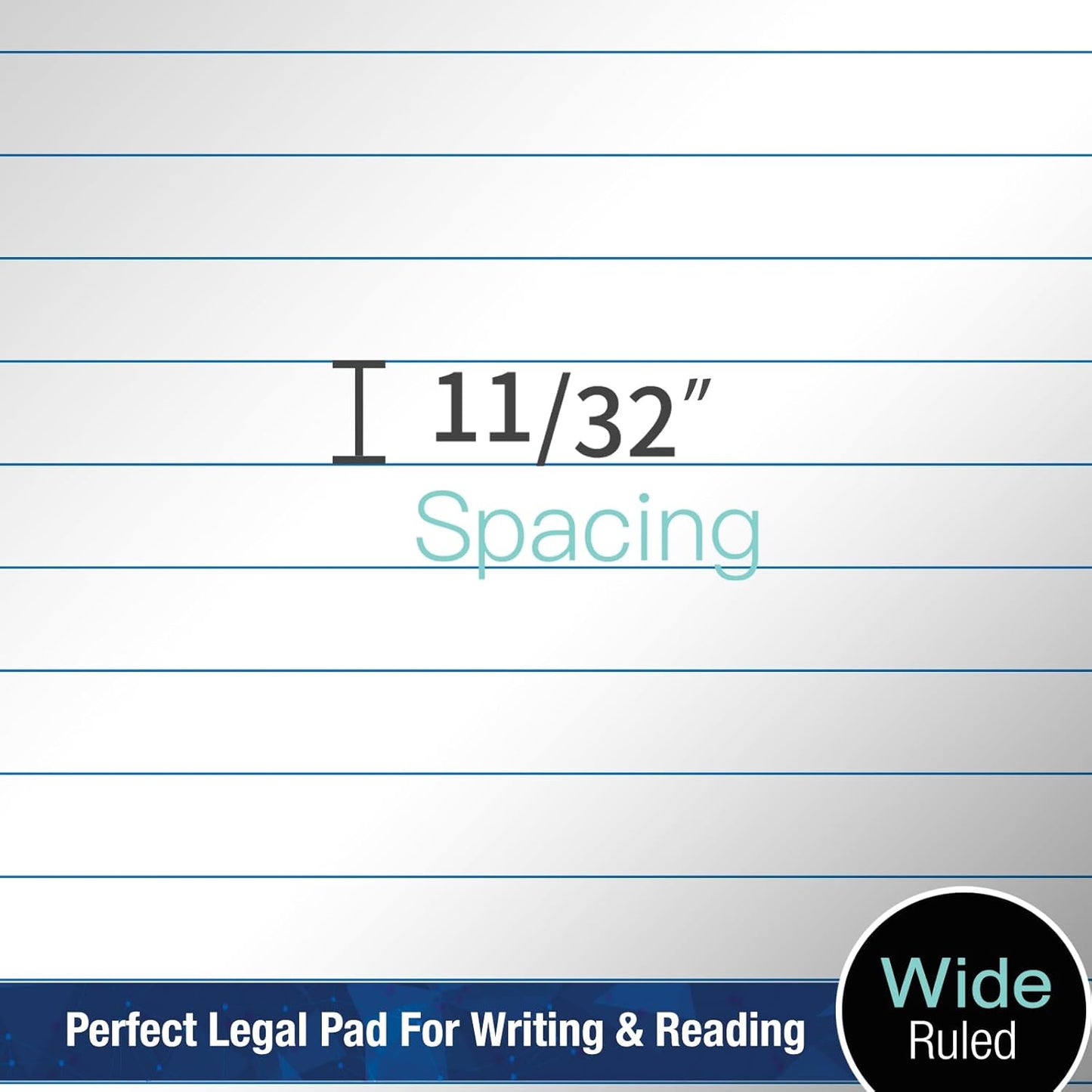 Woodlake Legal Pads 8.5 "x 14" – 6‑Pack, Wide Ruled, Premium White Paper Pad No ink Bleed, Micro‑Perforated Writing Pads,50 Sheets, Legal Size Note pads for School, Office & Home, Made in USA