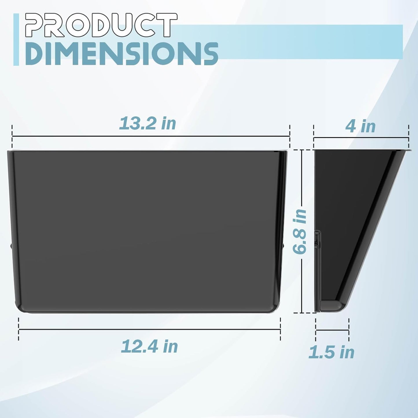 6 Pockets Acrylic Wall File Organizer, Clear Wall File Holder, Plastic Hanging Wall File Holder for Office, School and Home, Black