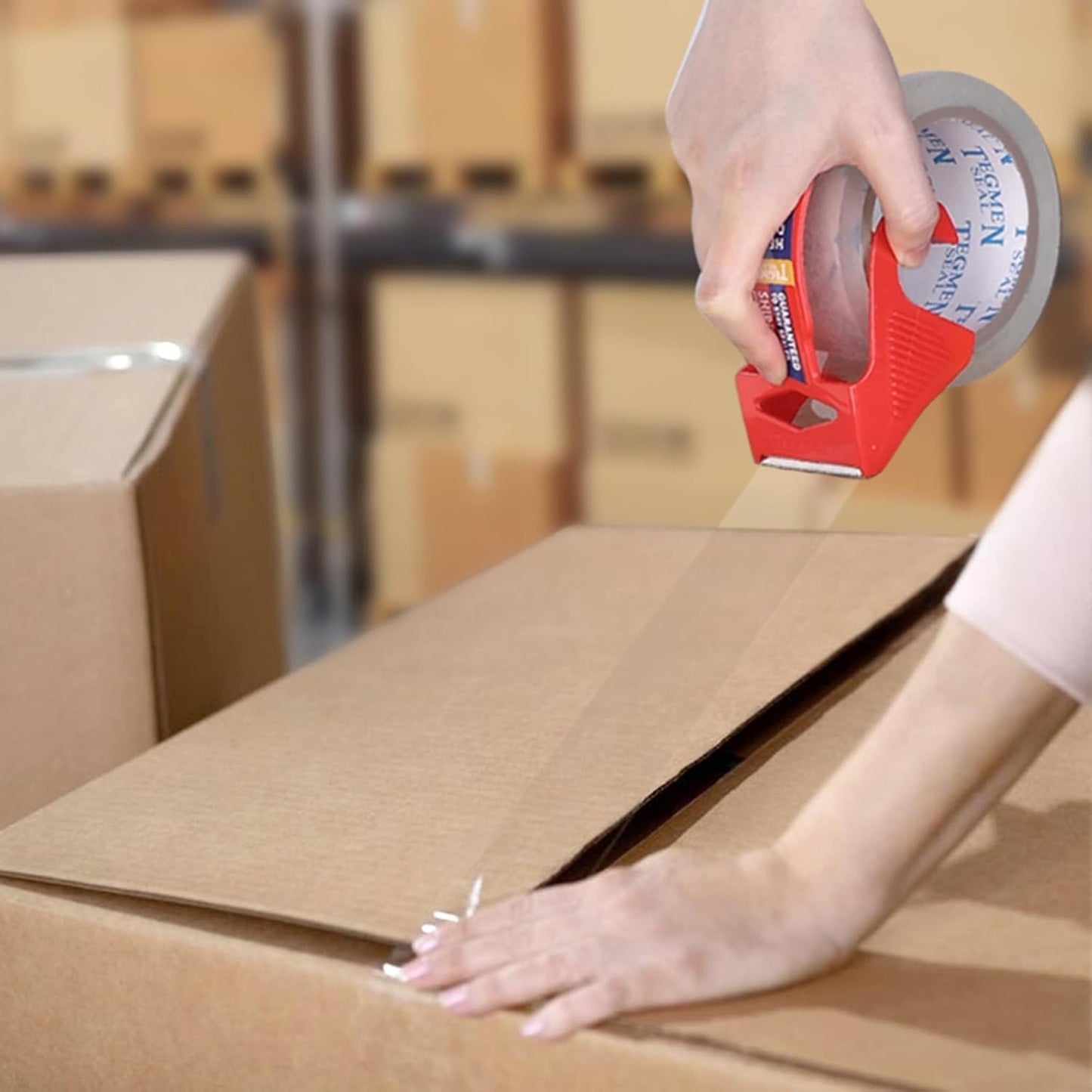 Heavy Duty Clear Packing Tape with Dispenser Combo for Shipping, Moving & Storage,Thicker Clear Packing Tape, 1.88 inches Wide, 60 Yards Per Roll, 12 Pack 720 Total Yards