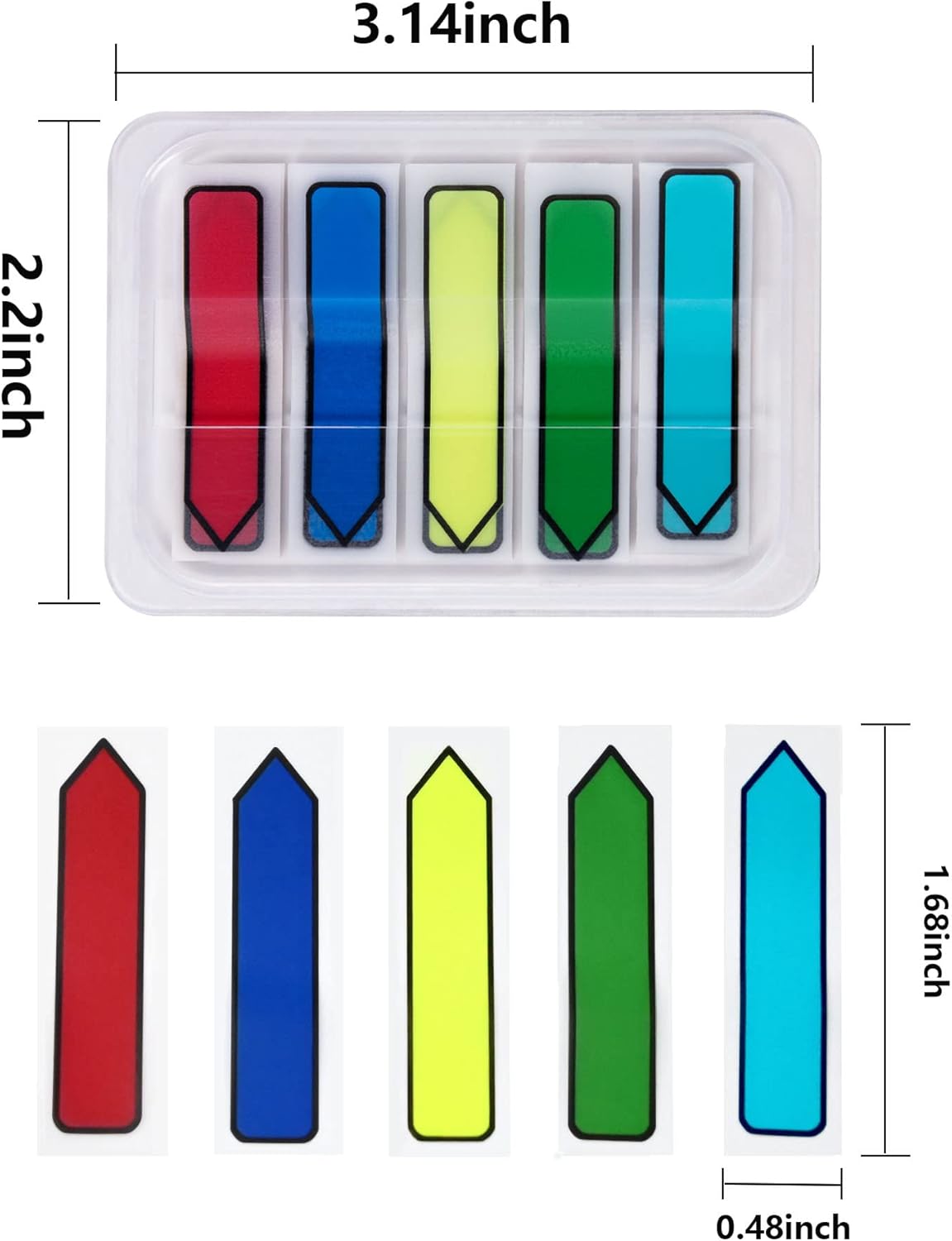 Ericter Sticky Tabs 3X300 Pieces, Annotation Tabs Sign Here Tabs, Index Tabs Writable and Repositionable Arrow Stickers, Page Markers Labels for Reading Notes, Books and Classify Files