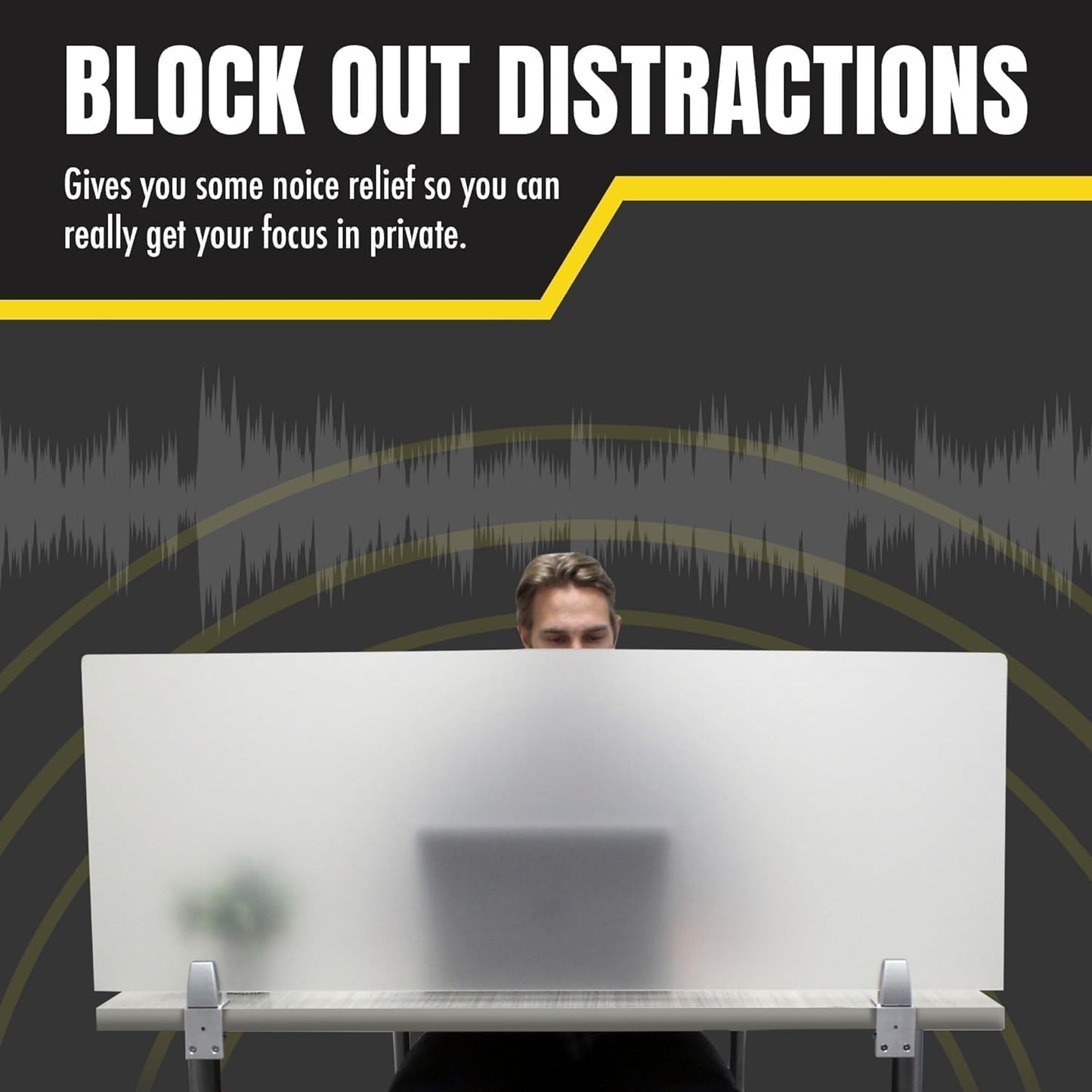 OBEX Clear Acrylic Desk Mounted Privacy Panel, 18" x 30", Clear