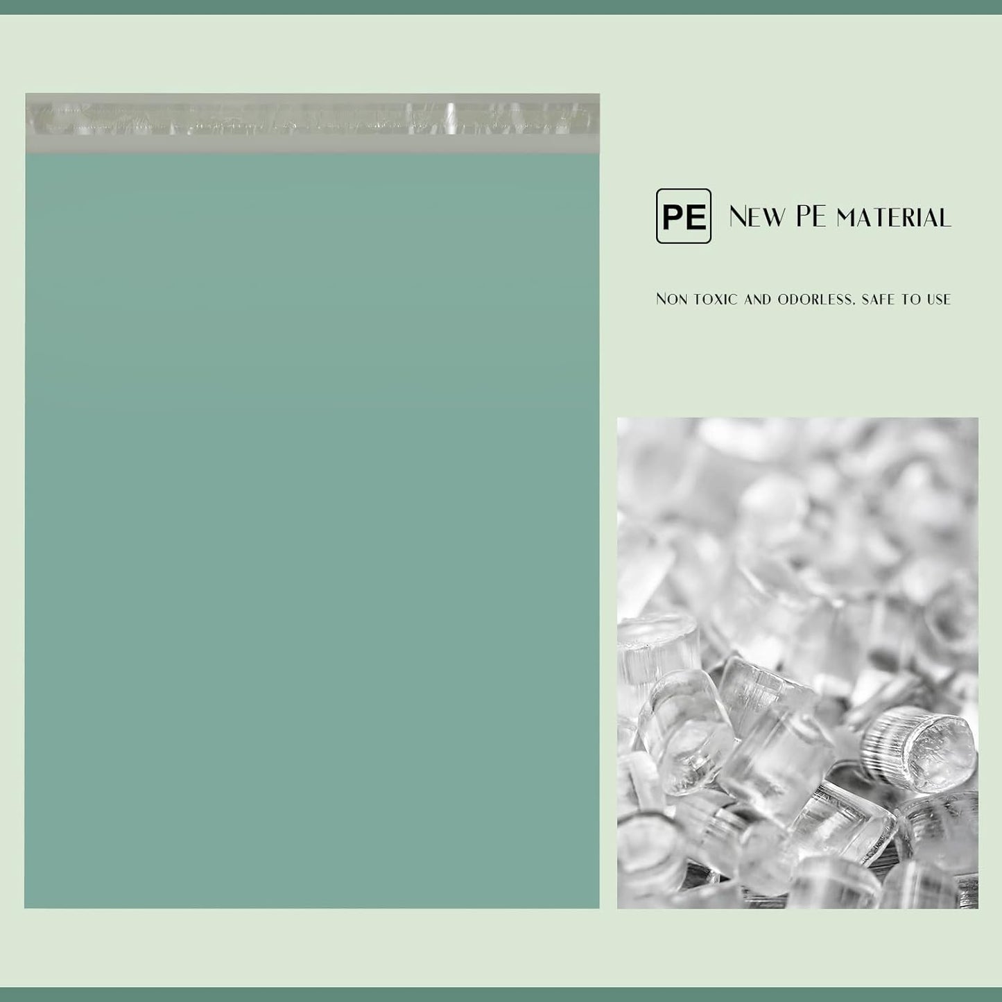 Metronic Poly Mailers 14.5X19 100 Pack, Strong Adhesive Shipping Bags for Clothing, Waterproof and Tear-Proof Envelopes, Packaging Bags Mailers Poly Bags for Shipping in Grayed Jade Green