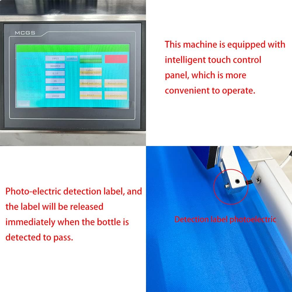 110V LT-150 Automatic Labeling Machine Desktop Conveyor Round Bottle High Speed Labeling Machine Label Maker Bottle Labeler Desktop Label Applicator