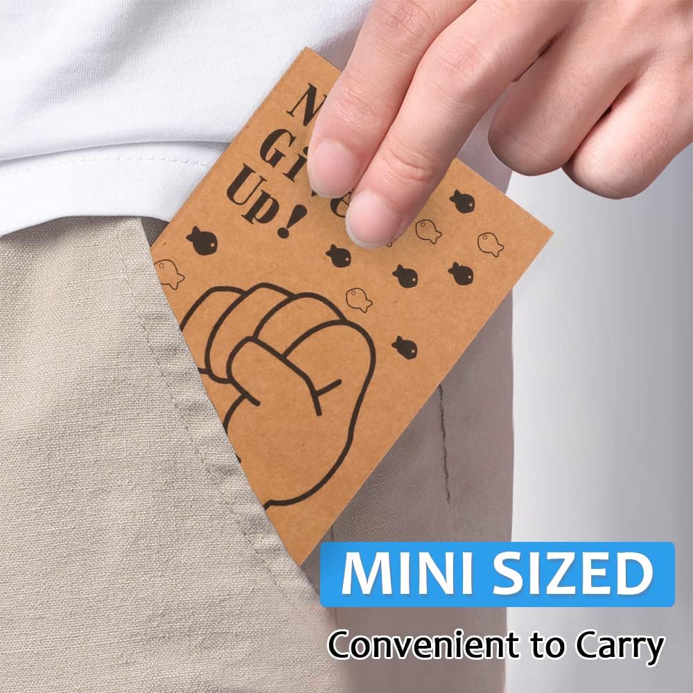 feela 15 Pack A6 Kraft Notebooks, 15 Designs Cute Mini Pocket Notebooks and Journals, Lined Motivation Small Journal Notebook Notepad Bulk for School Supplies Women Taking Memos, 4.1X5.8 in, 80 Pages