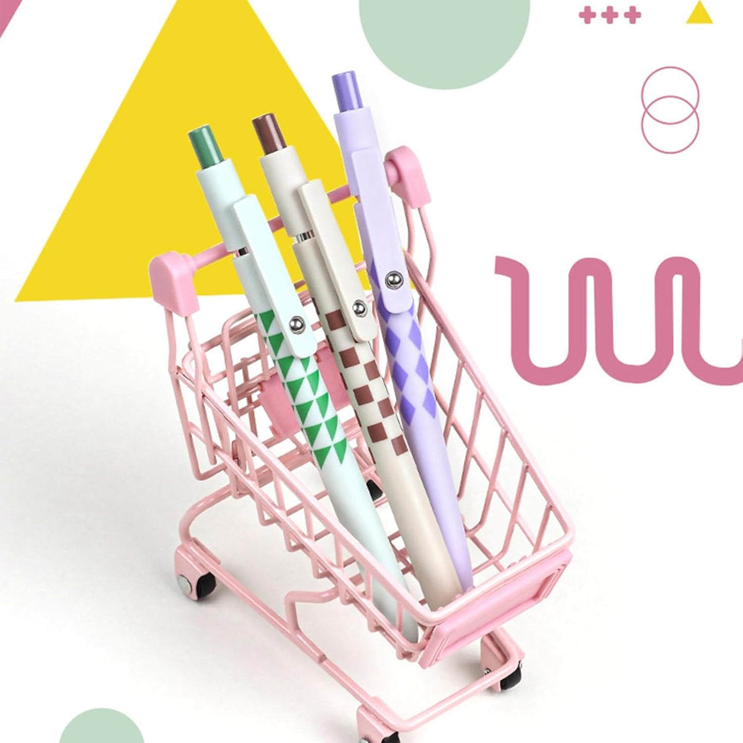 Gel Pens, 5Pcs 0.5mm Fine Point Pens With Smooth Wirting,Quick Dry Aesthetic Pens For Journaling, Ballpoint for Office School Supplies,Gifts for Women Men Student(Geometric Multicolor)