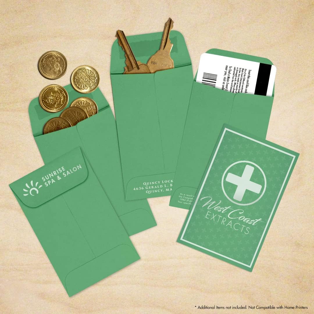 LUXPaper #1 Coin Envelopes | 2 1/4" x 3 1/2" | Holiday Green | 80lb. Text | 250 Qty