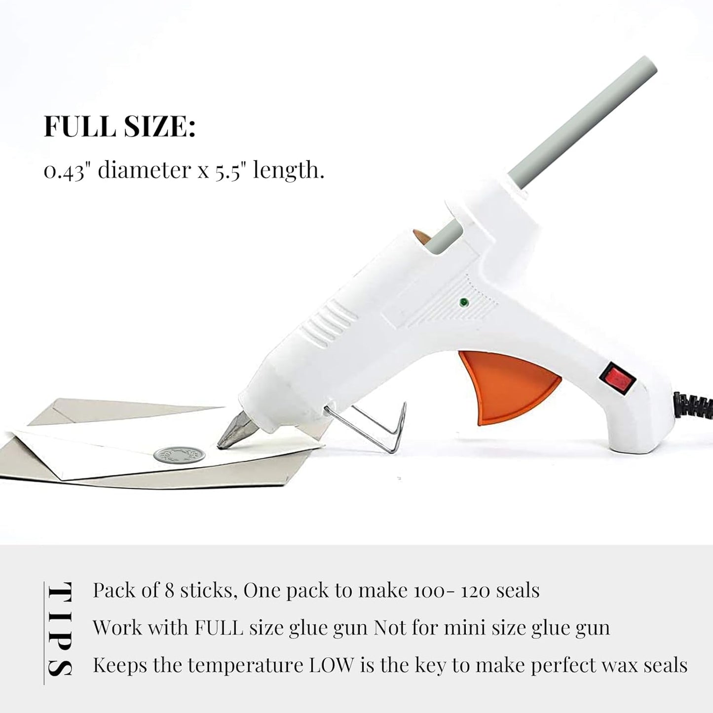 UNIQOOO Dusty Green Sealing Wax Sticks for Wax Seal Stamp - Perfect for Wedding Invitations, Cards Envelopes, Snail Mails, Wine Packages, Christmas Gift Ideas, Pack of 8