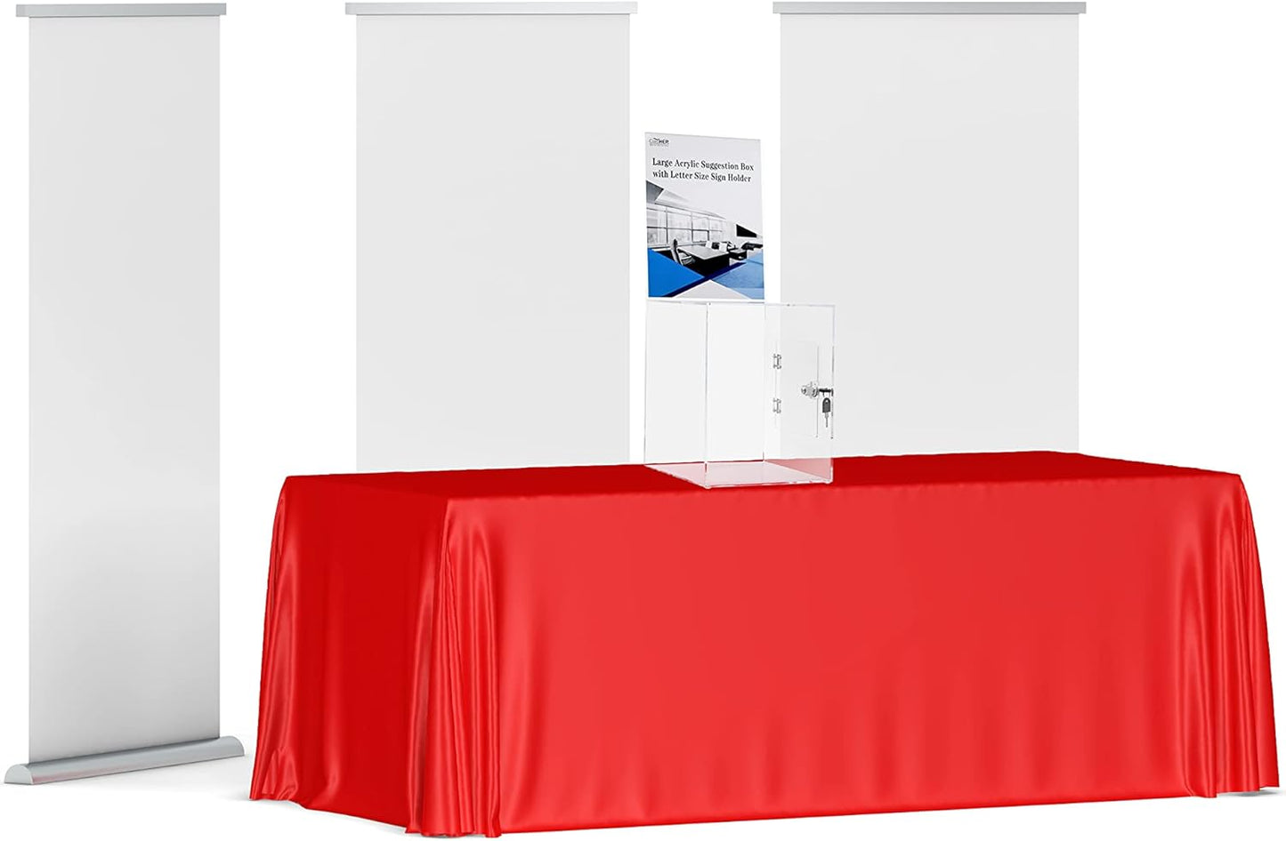 Large Acrylic Suggestion Box with Letter Size 8.5’’x11’’ Sigh Holder, Ballot Donation Box Money Storage Container for Voting, Charity, Ballot, Contest, Suggestions (Clear Acrylic)