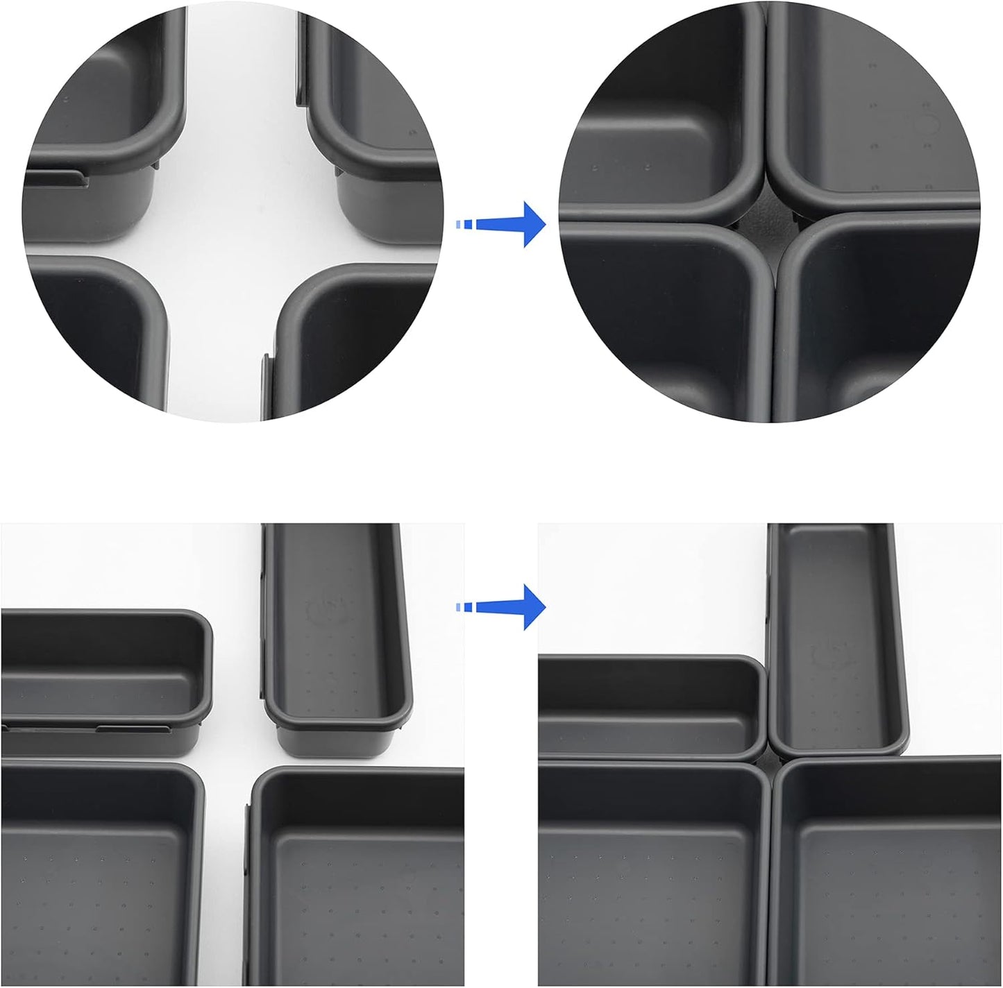 Office Drawer Organizers Bins Junk Drawer Organizers Tray Storage Dividers for Office Desk Dress Makeup (13pcs 2Size)