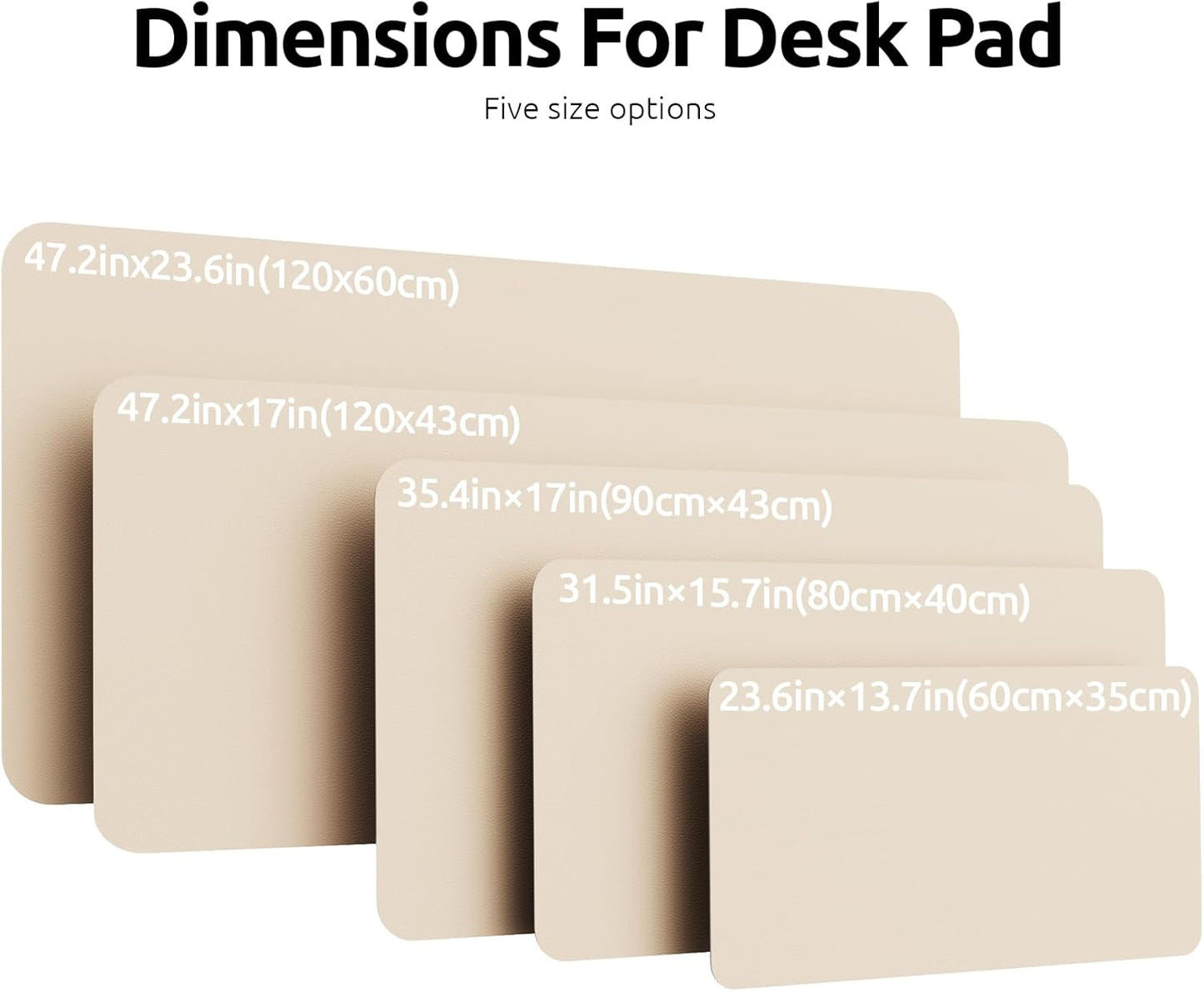 YSAGi Leather Desk Pad Protector, Office Desk Mat, Large Mouse Pad, Non-Slip PU Leather Desk Blotter, Laptop Desk Pad, Waterproof Desk Writing Pad for Office and Home (Eggshell, 47" x 17")