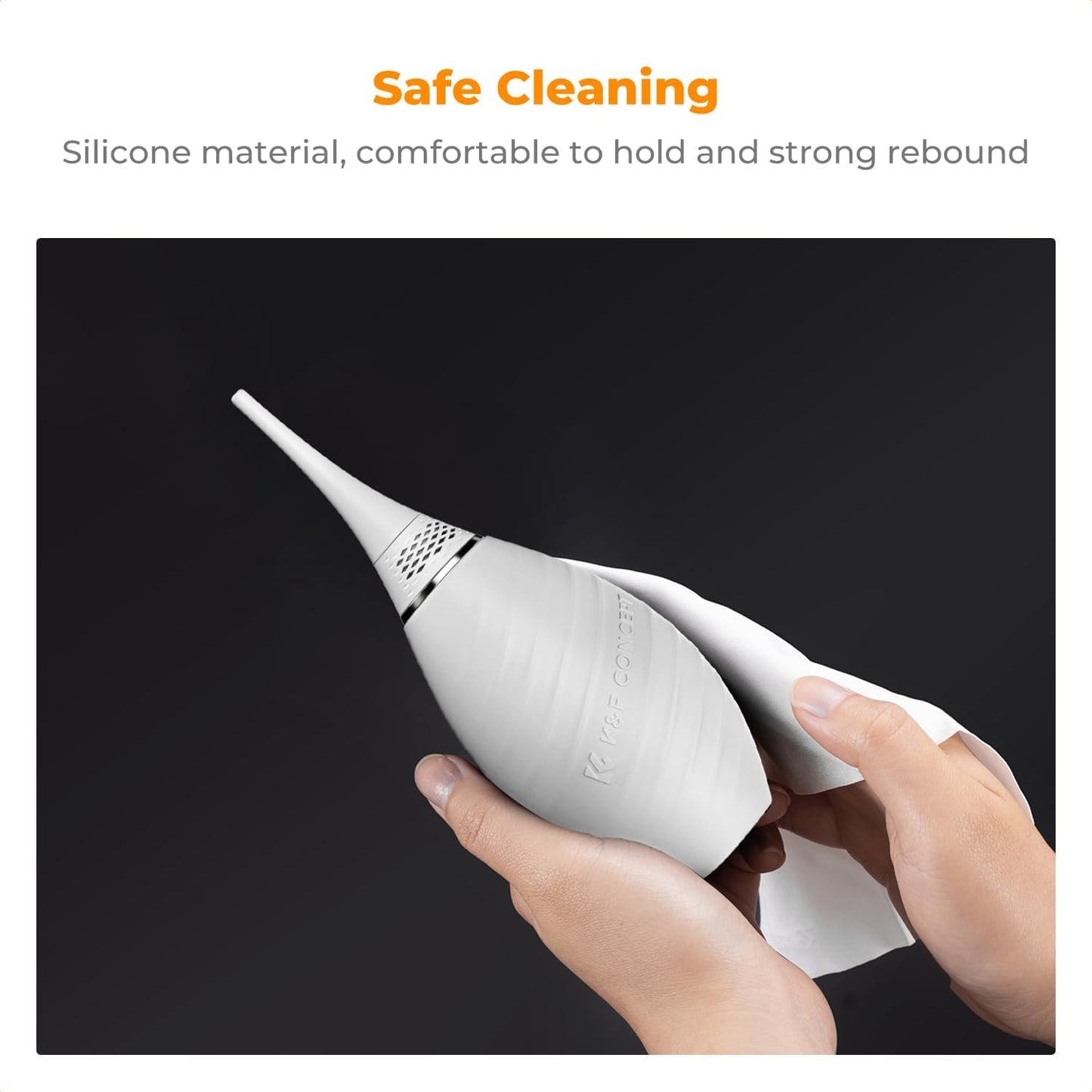 K&F CONCEPT Air Blower, with Long Nozzle/Short Nozzle Switch Design, Single Air Intake Camera Lens Blower, for Digital SLR Lens Sensor LCD Screens Musical Instruments Keyboards Telescope Filters