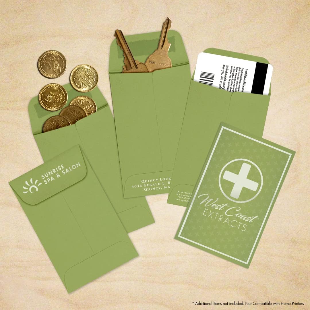 LUXPaper #1 Coin Envelopes | 2 1/4" x 3 1/2" | Avocado Green | 70lb. Text | 1,000 Qty