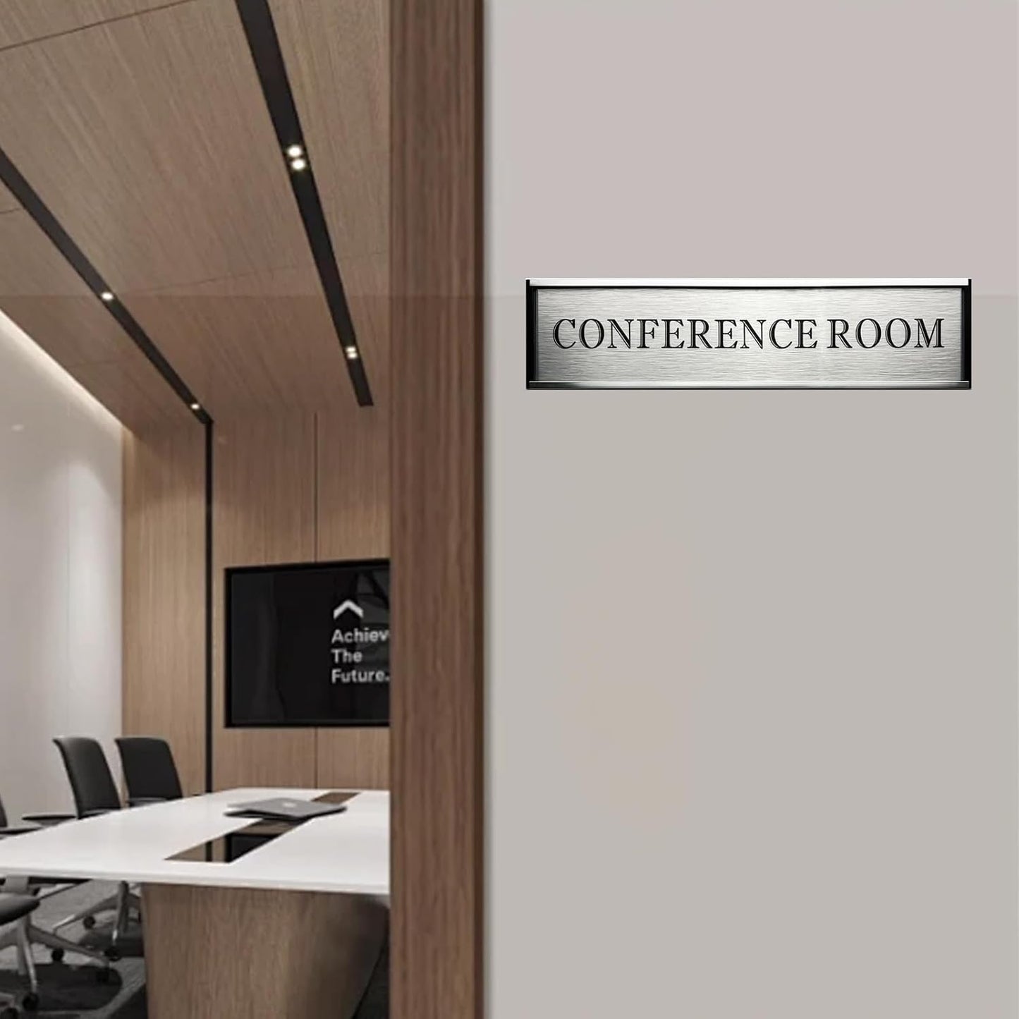 Personalized Name Plate for Door or Wall, 2 x 8 inch Custom Office Aluminum Door Name Plates with Two Lines Custom Text, Office Gifts for Coworkers Boss Teacher, Employee Appreciation Gifts