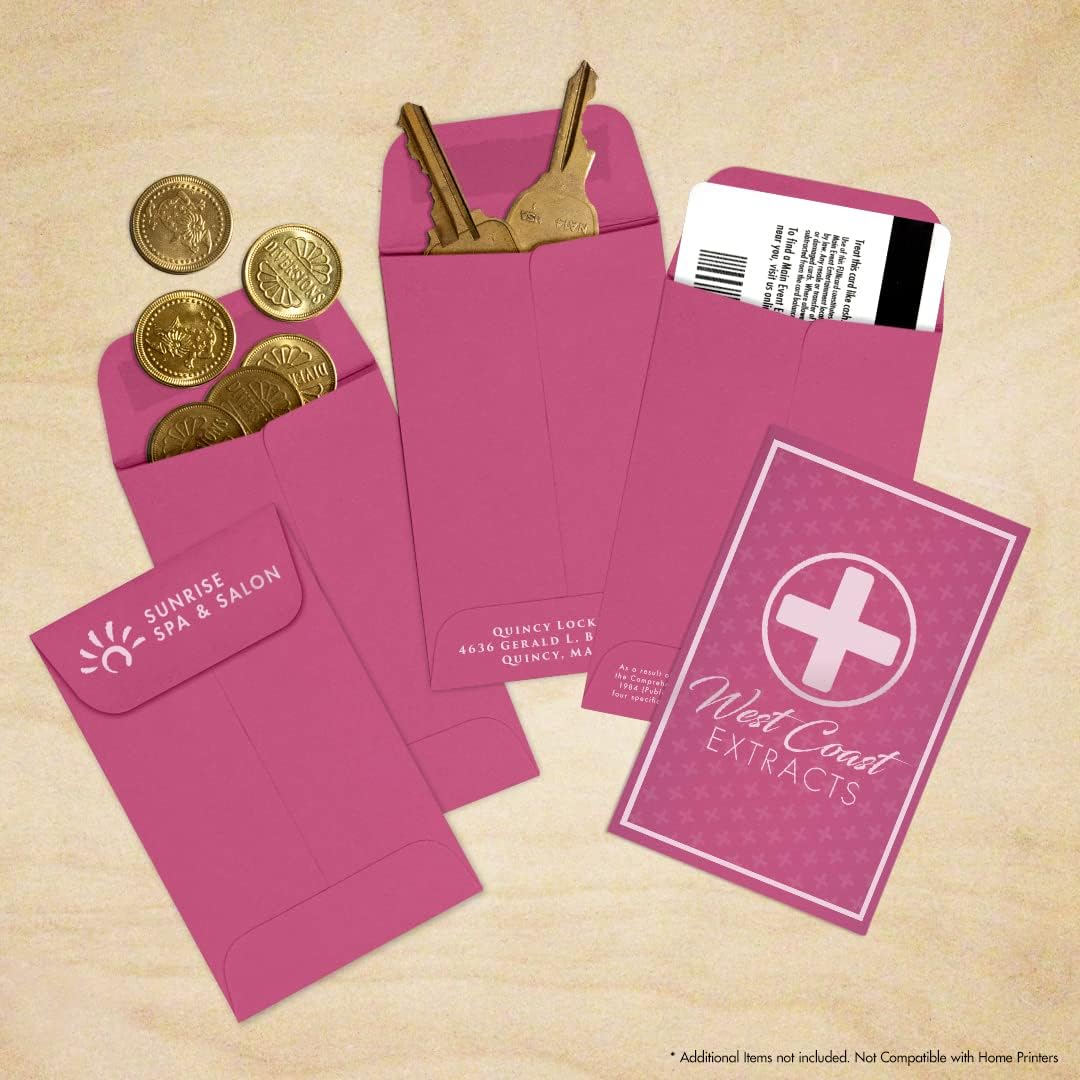 LUXPaper #1 Coin Envelopes | 2 1/4" x 3 1/2" | Magenta Pink | 80lb. Text | 50 Qty