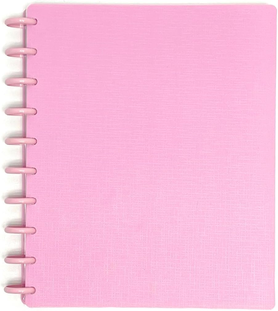 Talia Discbound Notebooks, Planner, Customizable, (Spring Pink w/Spring Pink Discs, Midsize (7.5in x 9.75in))