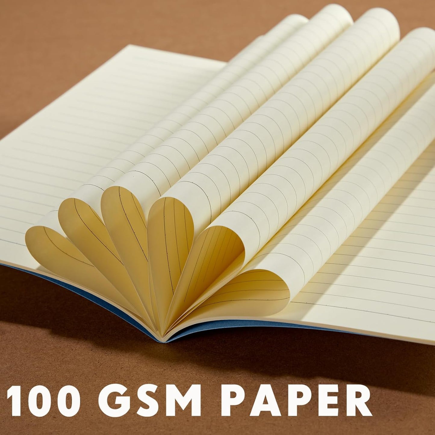 Sepamoon 150 Pack Kraft Notebook Journals 5.82 Inch x 4.13 Inch A6 Softcover Notebooks Bulk for Kids Student Writing Sketch Travel Journal Office Notepad with 48 Pages 24 Sheets, Lined(Light Blue)