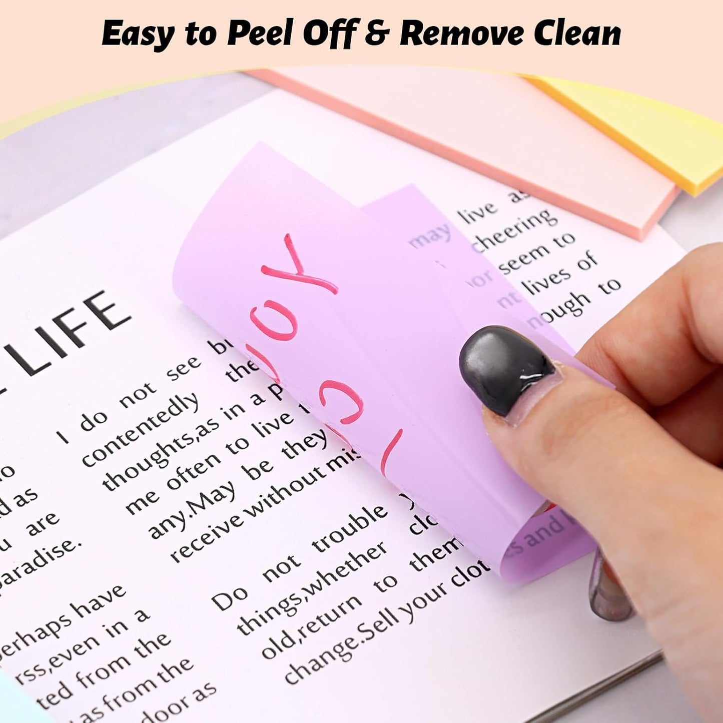 SYMDROMIA Transparent Sticky Notes, 3"x3" Clear Sticky Notes, Post Translucent with See Through Self-Adhesive Sticky Pads for Office School College Supplies, 800 Sheets Bright Morandi