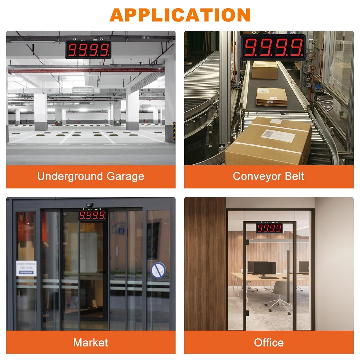 JIAWANSHUN LED Digital Counter with Sound 4in Digital Counter Display with Infrared Sensor Count Up to 9999 for Conveyor Blet Industrial Use 110-240V