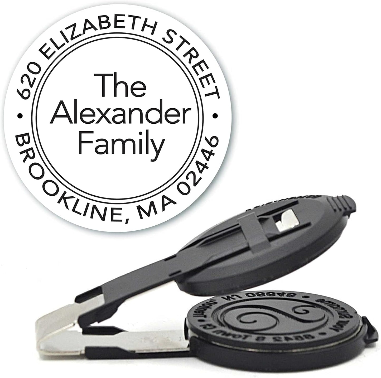 Custom Monogram Address Embosser - Personalized Round Seal- Insert Only - Style EM029