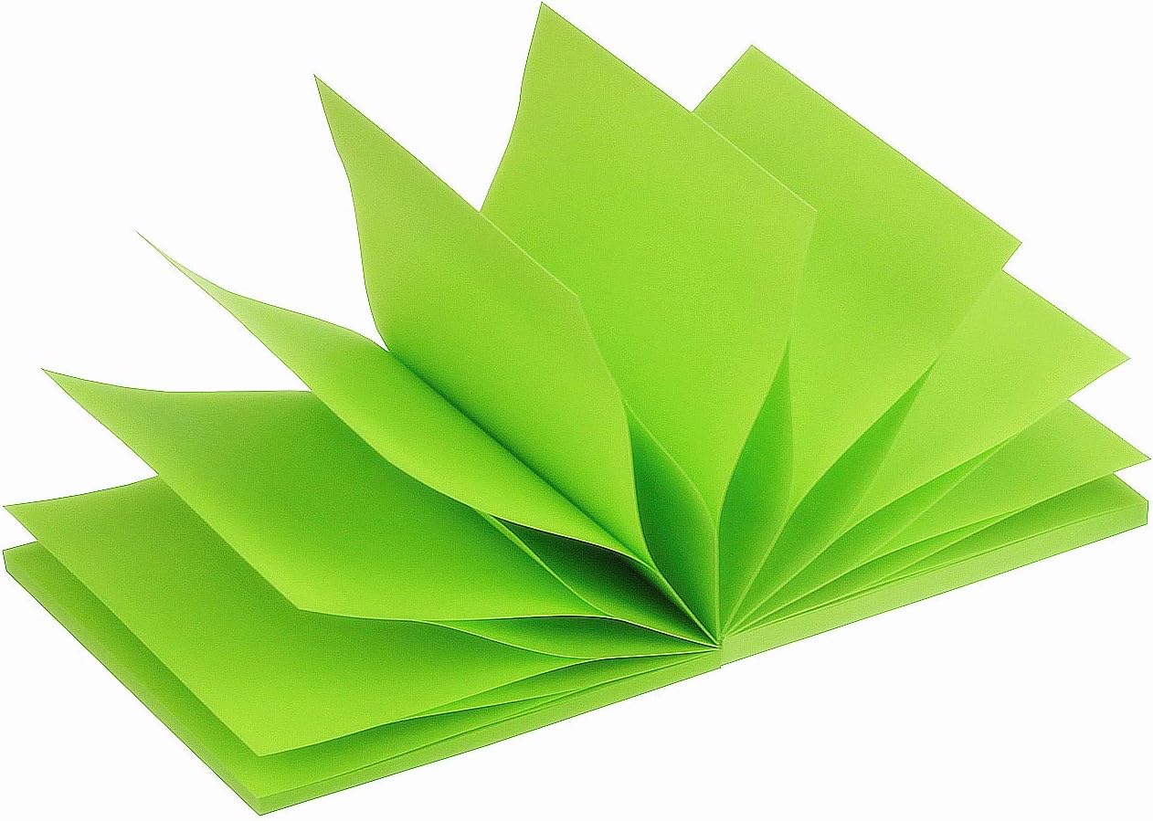 Early Buy Pop Up Sticky Notes 3x3 Refills Self-Stick Notes 6 Pads, Solid Color, 100 Sheets/Pad (Green)