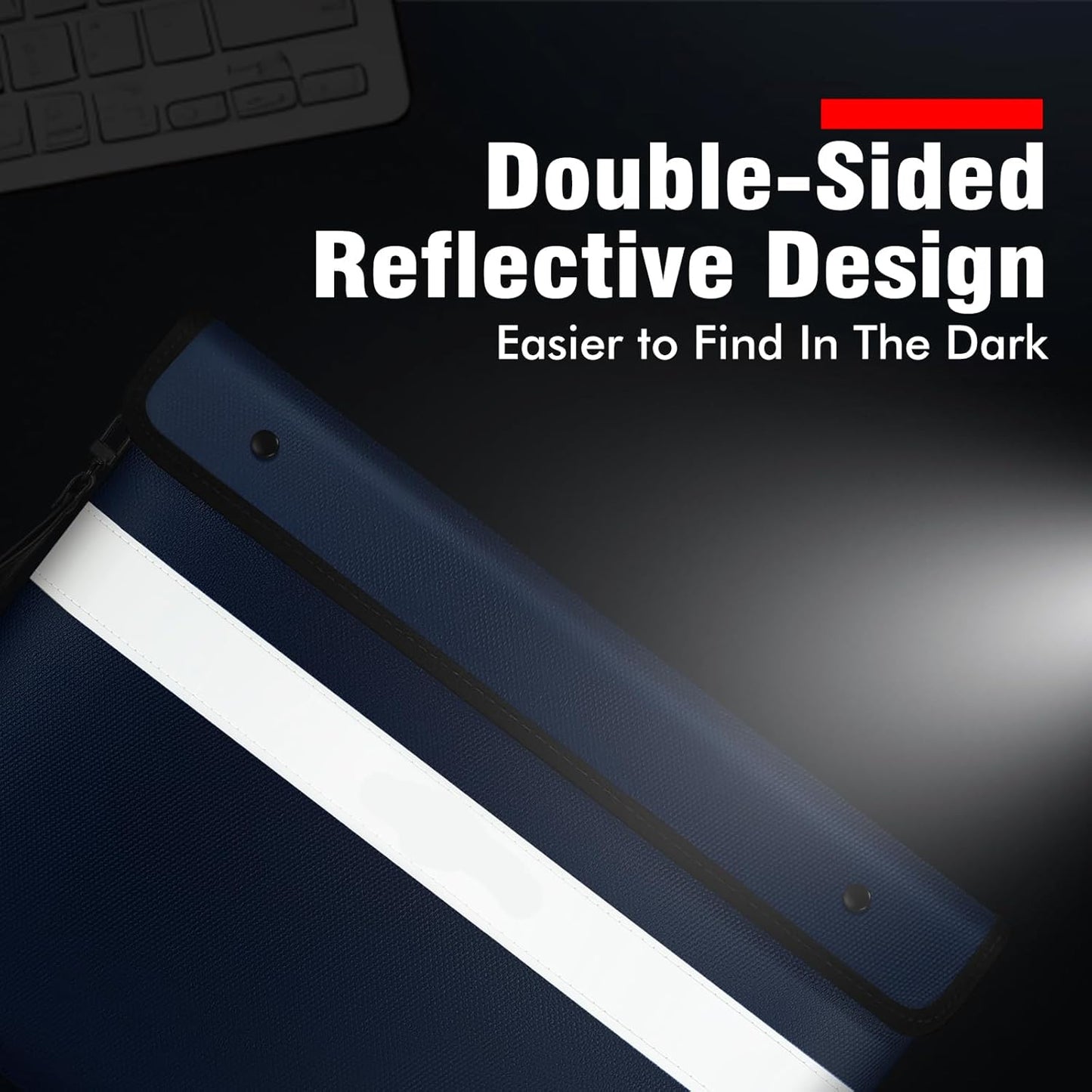 Vailoin Fire Proof Bag with Water Resistant Zipper(13.9"x10.6"),6200°F Heat Insulated Fireproof Money Pouch with Hand Strap,Fireproof Water Proof Envelopes for Crucial Documents,Contracts (Blue)