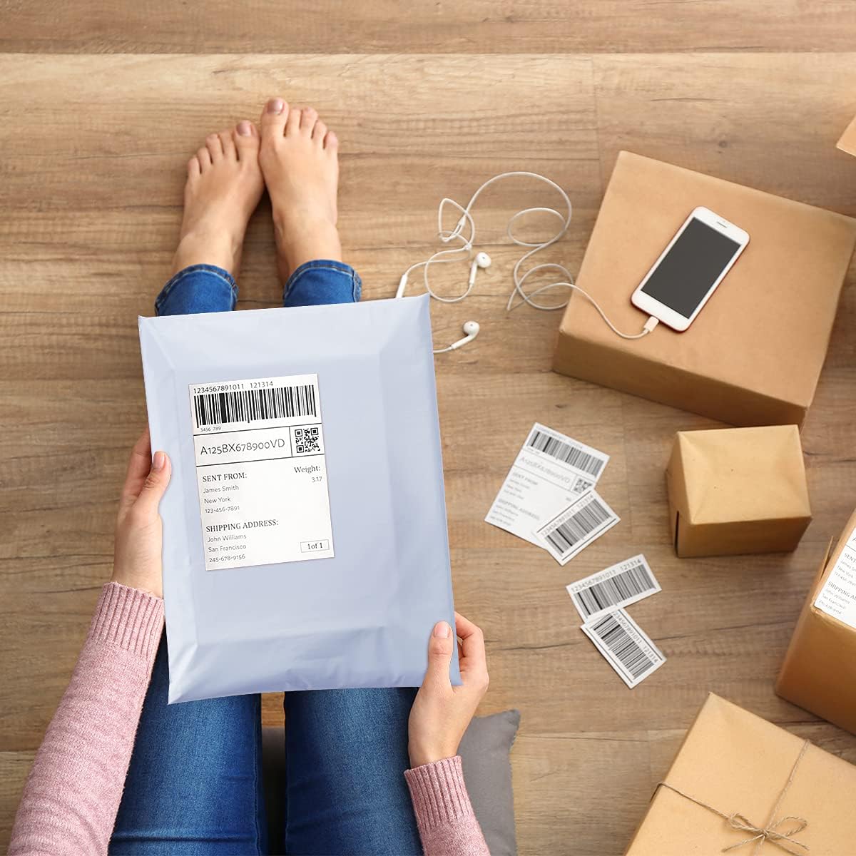 UCGOU Poly Mailers 10x13 Inch White 100 Pack Shipping Bags #4 Strong Mailing Envelopes Boutique Packaging Postal Self Seal Adhesive Waterproof and Tear Proof Small Business for Clothes Books