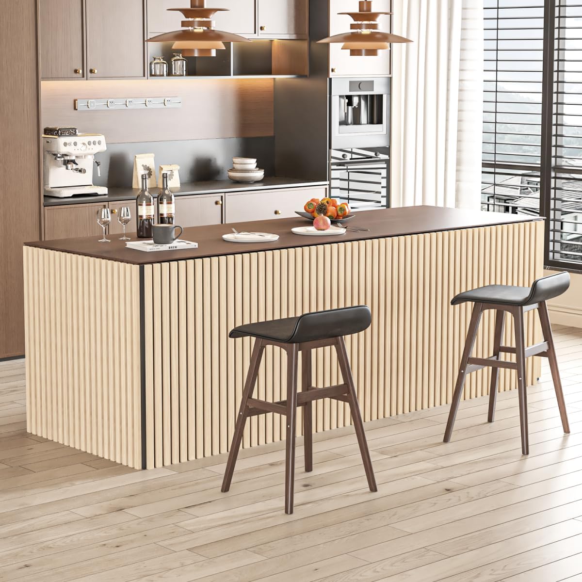 2 Pack Acoustic Wood Panels for Wall and Ceiling, 47.2" x 23.6" Wood Slat Wall Panel for Noise Reduction, Decorative Sound Proof Paneling for Office Studio Home Theater Kitchen Island, Oak