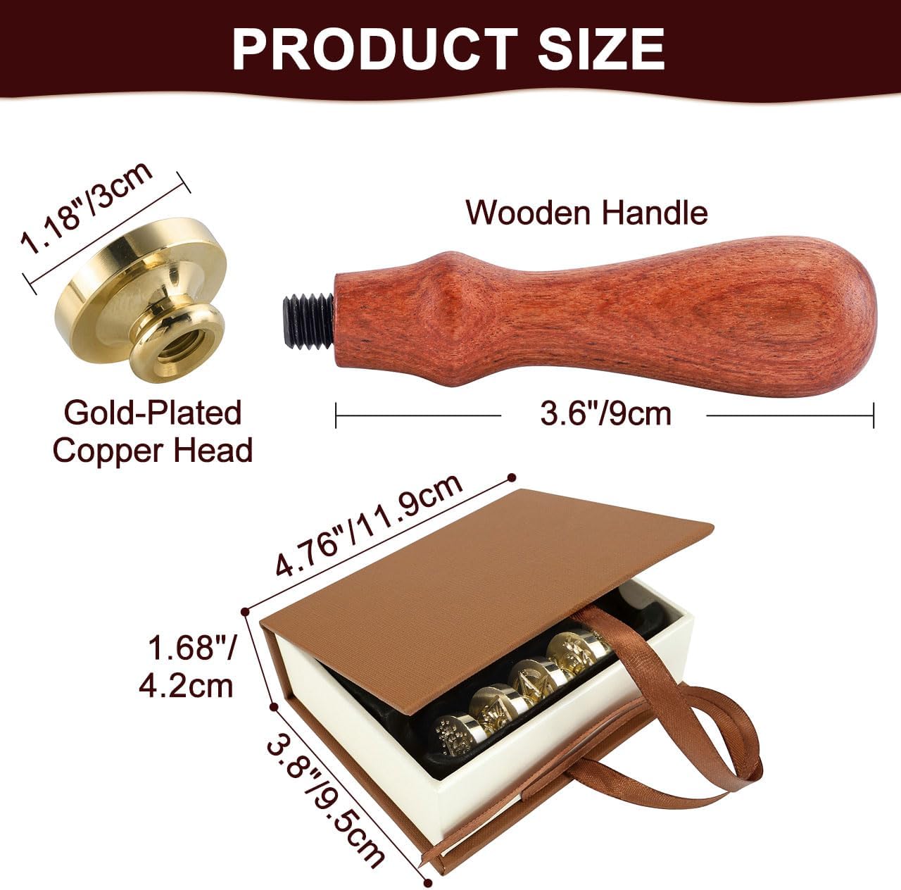 Yoption Wax Seal Stamp Gift Box Kit, 6 Pcs Botanical Sealing Wax Stamp Heads with 1 Wooden Hilt for Wedding Invitations Envelope Cards Gift Decoration (Botanical Series)