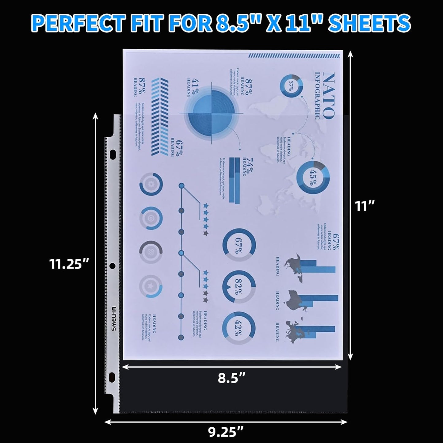 Sheet Protectors 200 Page,Page Protector 8.5" x 11" ,Upgraded Clear Plastic Page Protectors,for 3 Ring Binder, Top Loading Paper Protector with Reinforced Holes,Holds Multiple Sheets,Letter Size