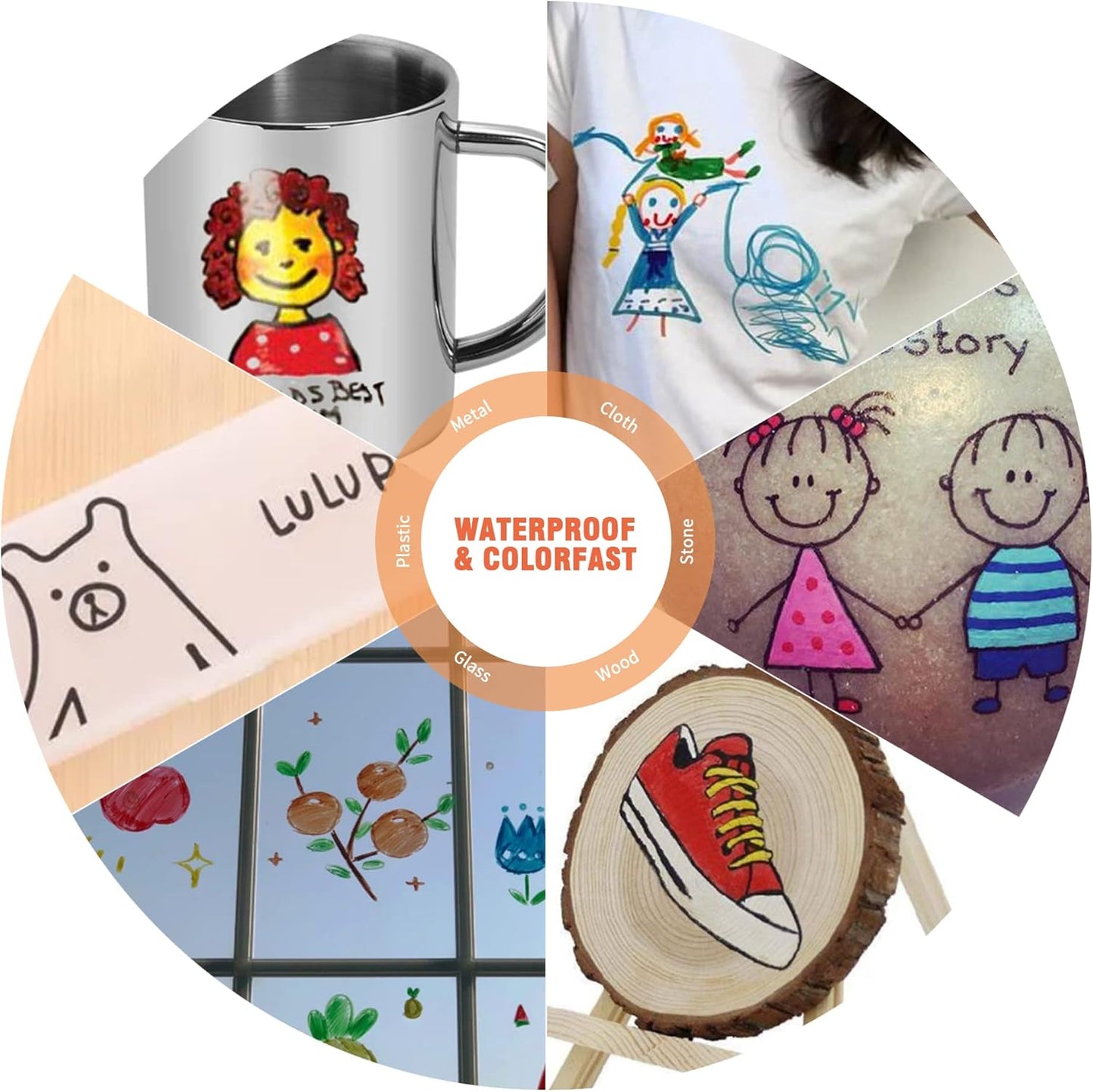 Permanent Markers 72 Assorted Colors - Waterproof Colored Pens Set 45 Fine Tip, 8 Ultra Fine, 8 Chisel Tip, 6 Neon, 5 Metallic Markers Home Office School Supplies for Kids, Adults Coloring