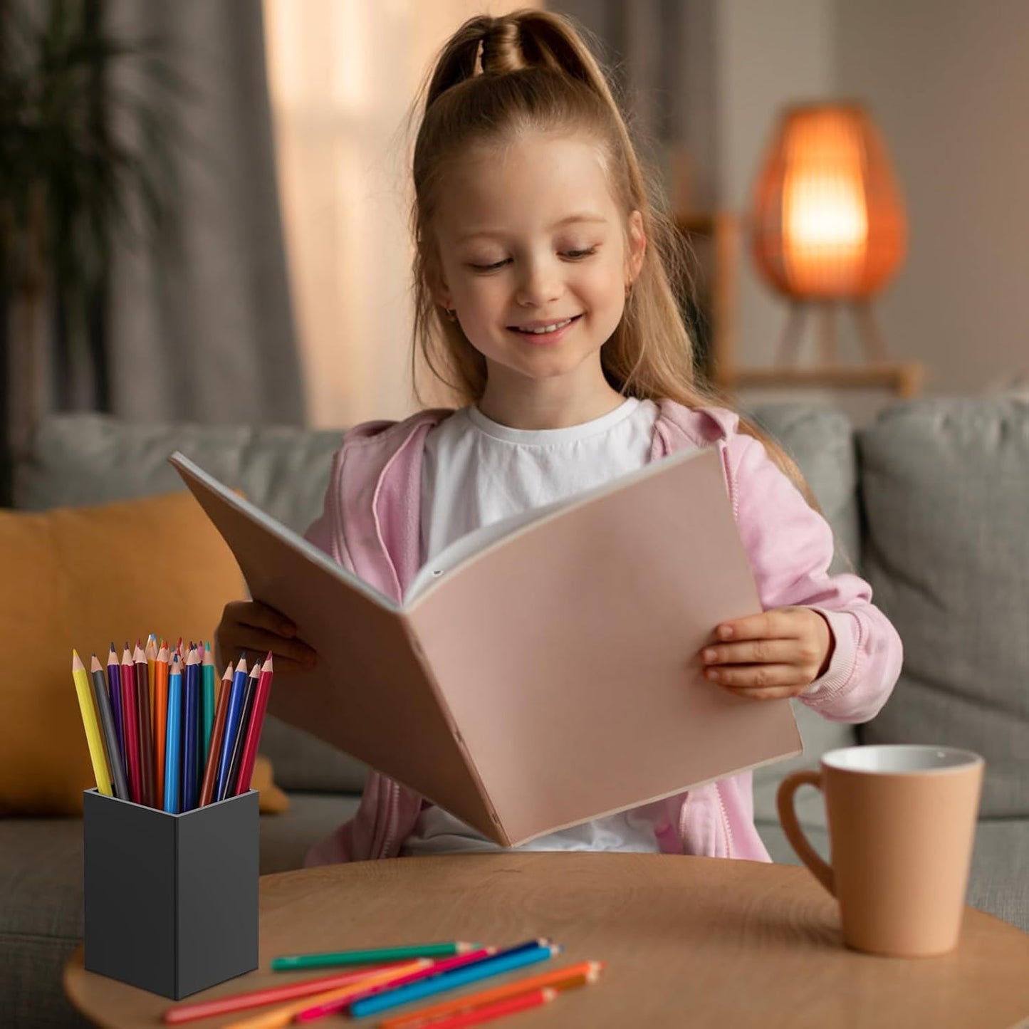 10Pack Black Acrylic Pen Holder, Desktop Pencil Organizer Makeup Brush Holder Acrylic Pencil Cup Stationery Pencil Holder for Desk Office Pen Organizer