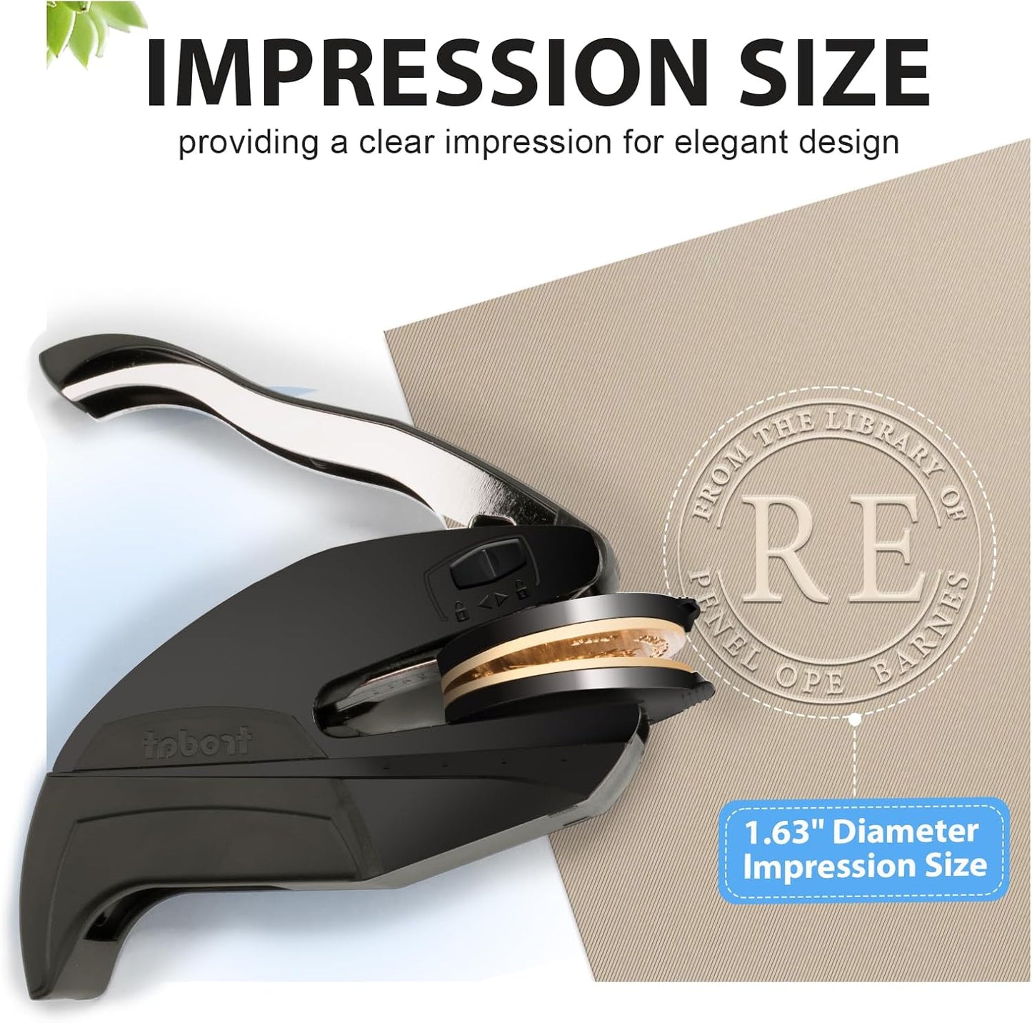 Custom Book Embosser | Personalized Library Embosser | Initials Stamp | from The Library of Self Ink Stamps (Initials 2)