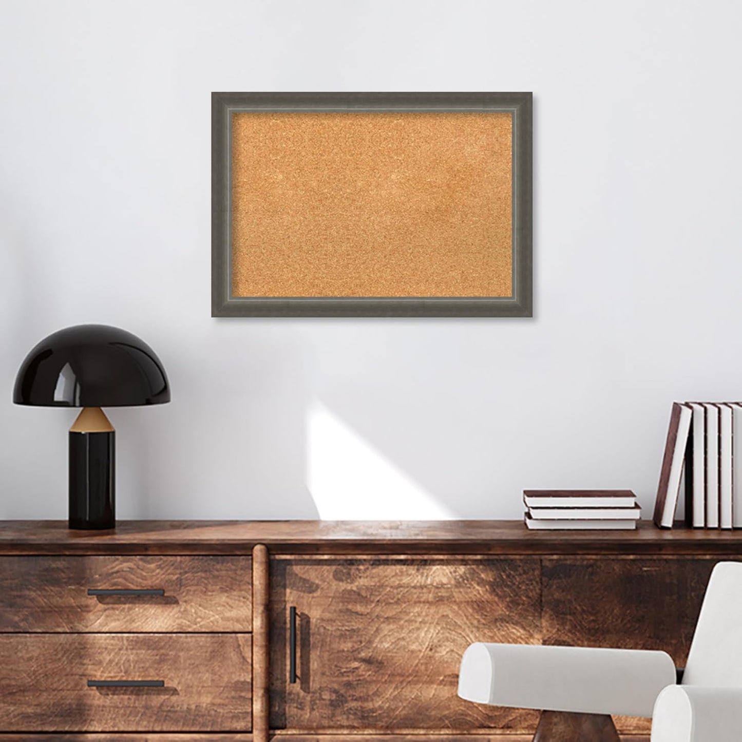 Amanti Art Natural Cork Board for Wall, 19x27 Vision Board with Silver Wood Frame, Medium Corkboard Office Decor for Home Organization, Casual Corkboard Pinboard to Display Items for Home