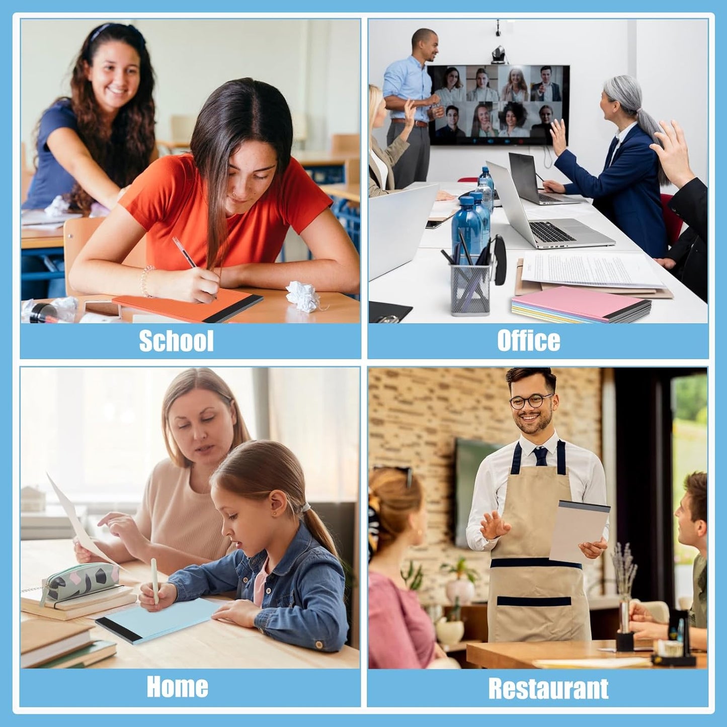 8 Packs Small Note Pads 5x8, Color Legal Pad 5x8 College Ruled Small Legal Pad Perforated Lined Writing Pads for Home, Study, Office, To-Do Lists, 50 Sheet/notepad, Multicolor