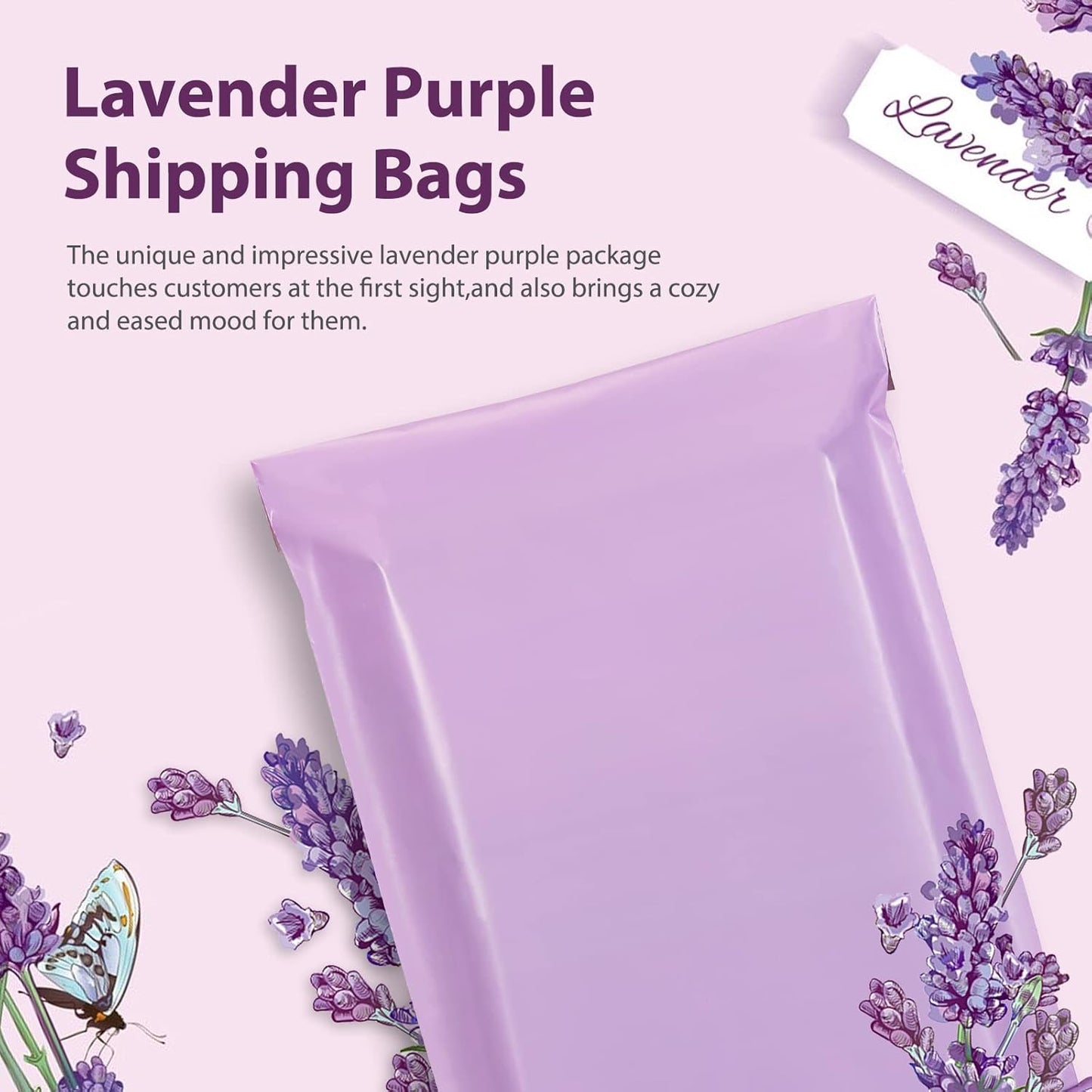 Fuxury Poly Mailers 10x13 Inch 50 Pcs, Waterproof Shipping Bags for Clothing, Strong Adhesive Shipping Envelopes for Small Business Suppliers, Self Seal Mailers Poly Bags Mailing Envelopes Purple