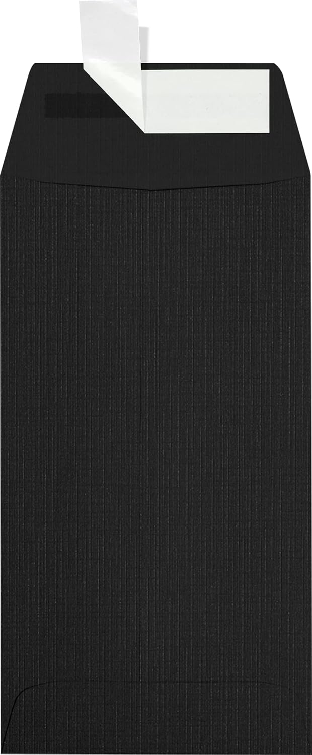 LUXPaper #7 Coin Envelopes | Peel & Press | 3 1/2" x 6 1/2" | Black Linen | 80lb. Text | 1,000 Qty