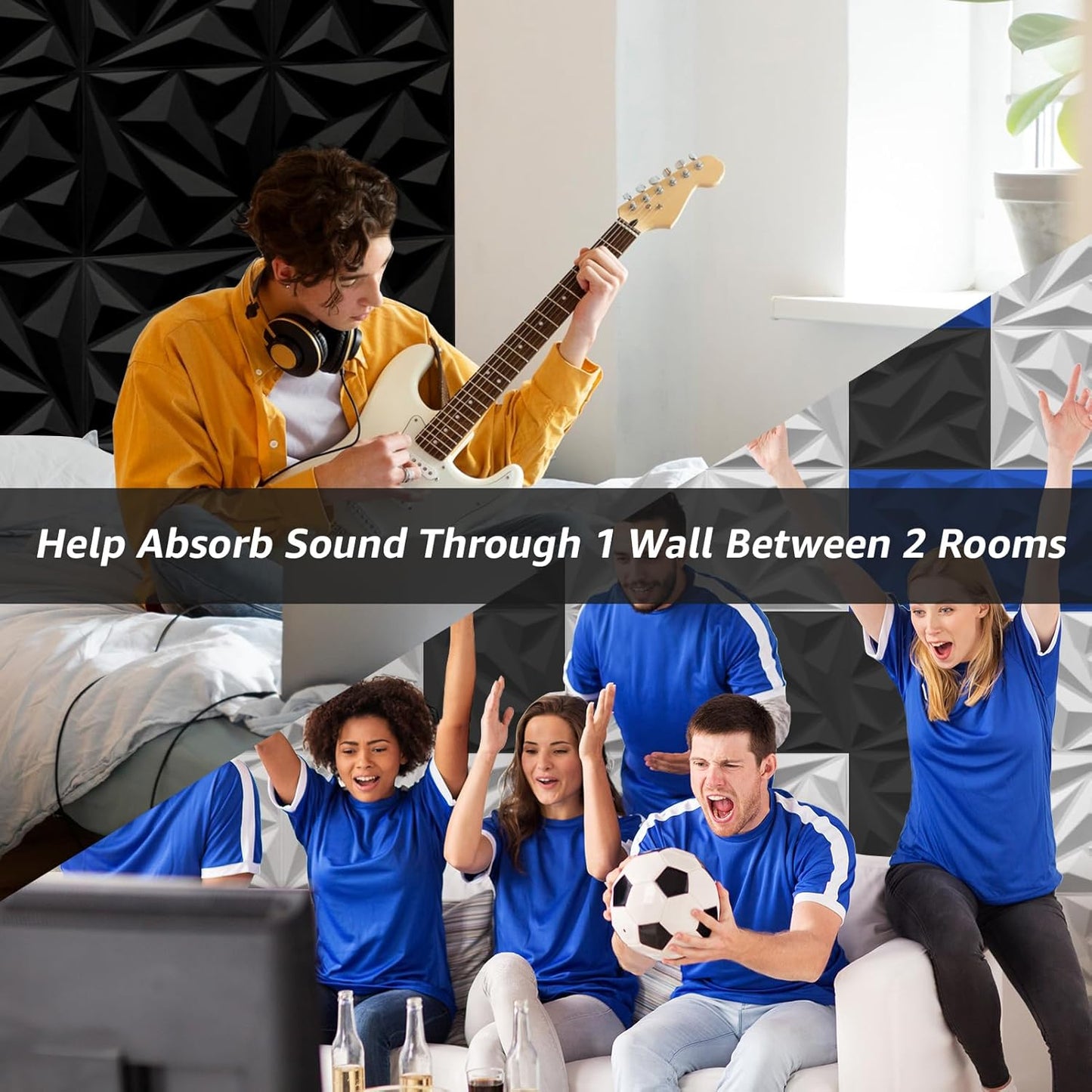Art3dwallpanels Acoustic Panels 20 Pack Soundproof Wall Panels Acoustic Foam Sound Dampening, 3D Sound Absorbing, 12" X 12", Black