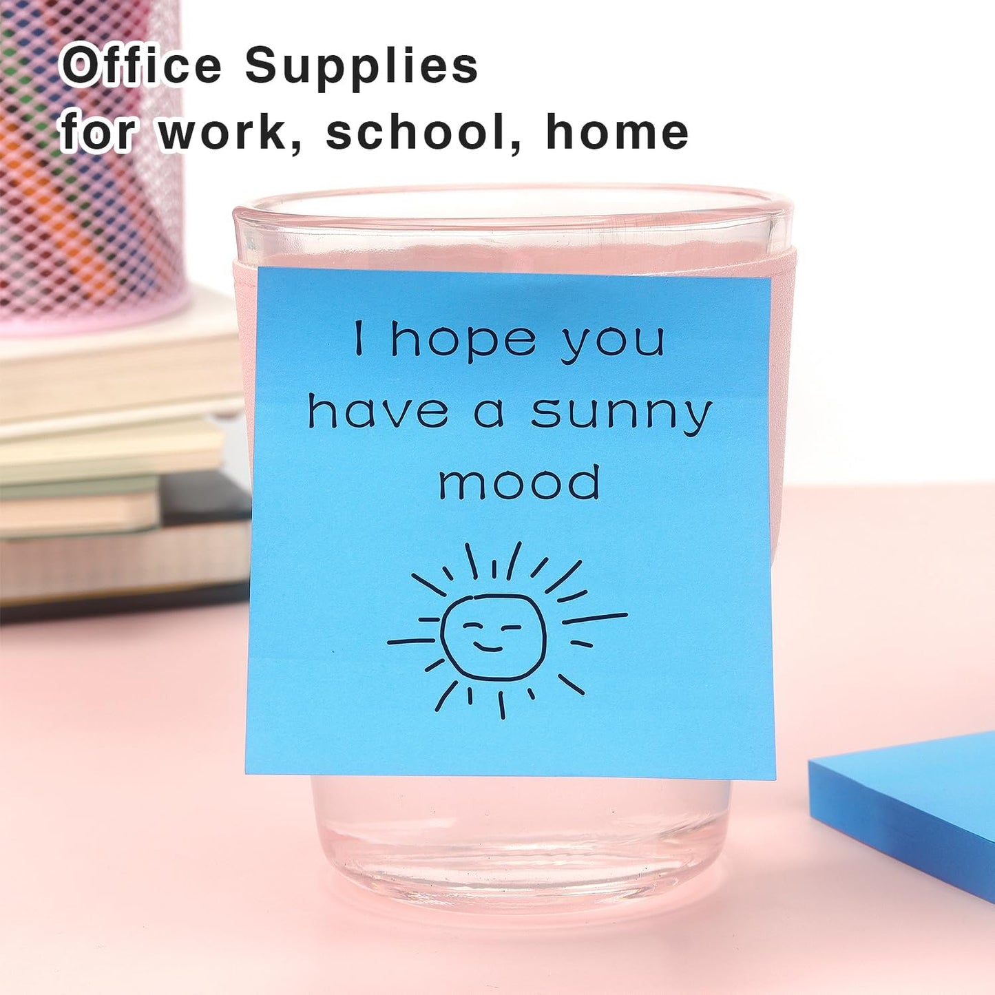 Sticky Notes 3x3 Self-Stick Notes Bright Colors Sticky Notes 4 Pads 100 Sheets/Pad (Bright)