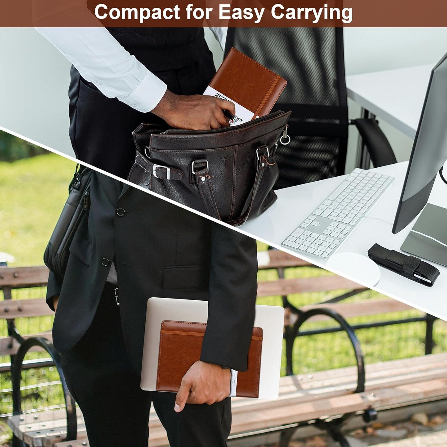 ZCZN 6 Pack Lined Journal Notebooks, 192 Pages A5 Hardcover Leather Journals for Work,Writing,School & Travel, College Ruled Journaling Notebooks for Notes Taking,Diary Notepad (Black*3+Brown*3)