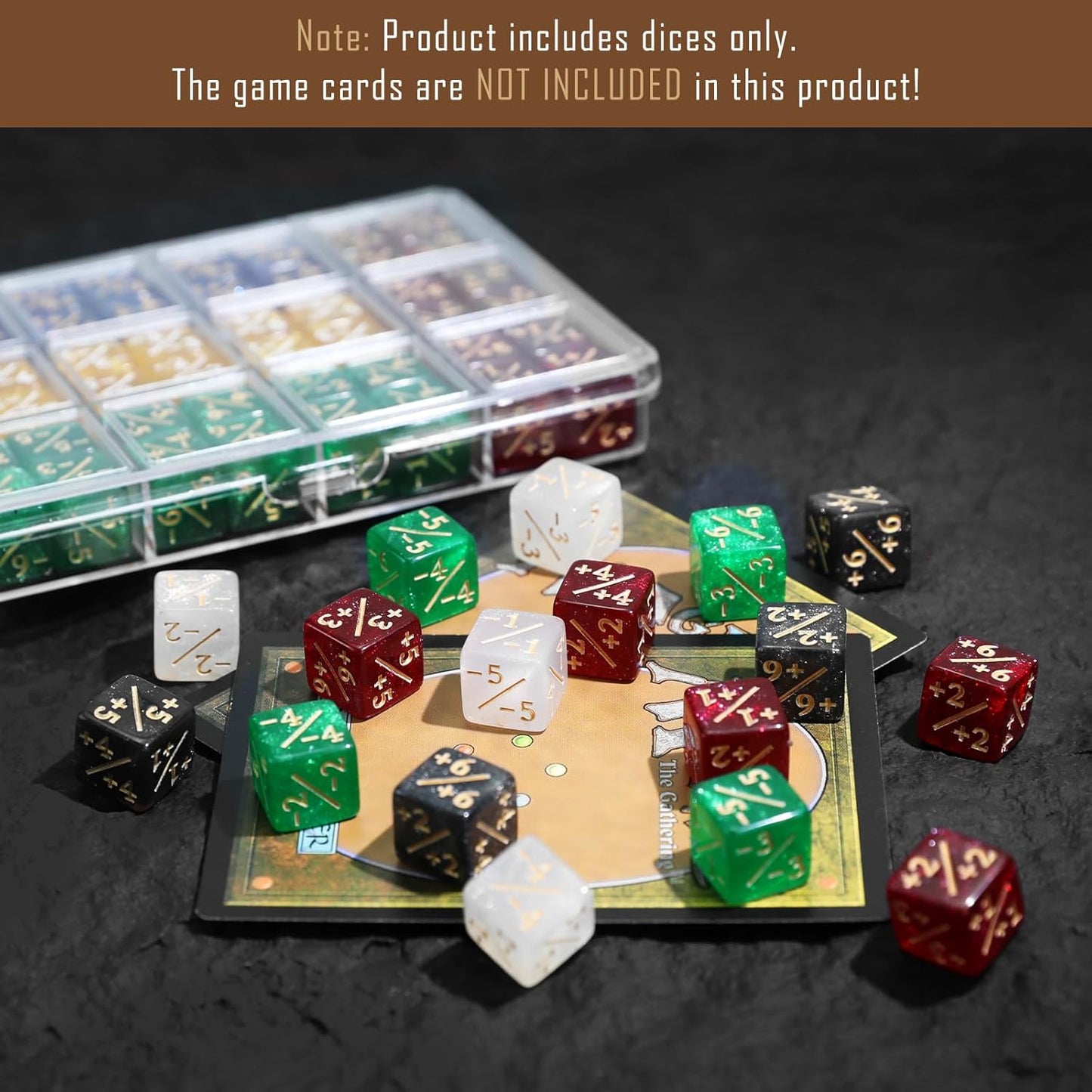 48PCS 12mm Dice Set, Life Counters Tokens Loyalty 6 Sided Dice with Box, Compatible with MTG Magic Cards Gaming Accessories Creature Stats