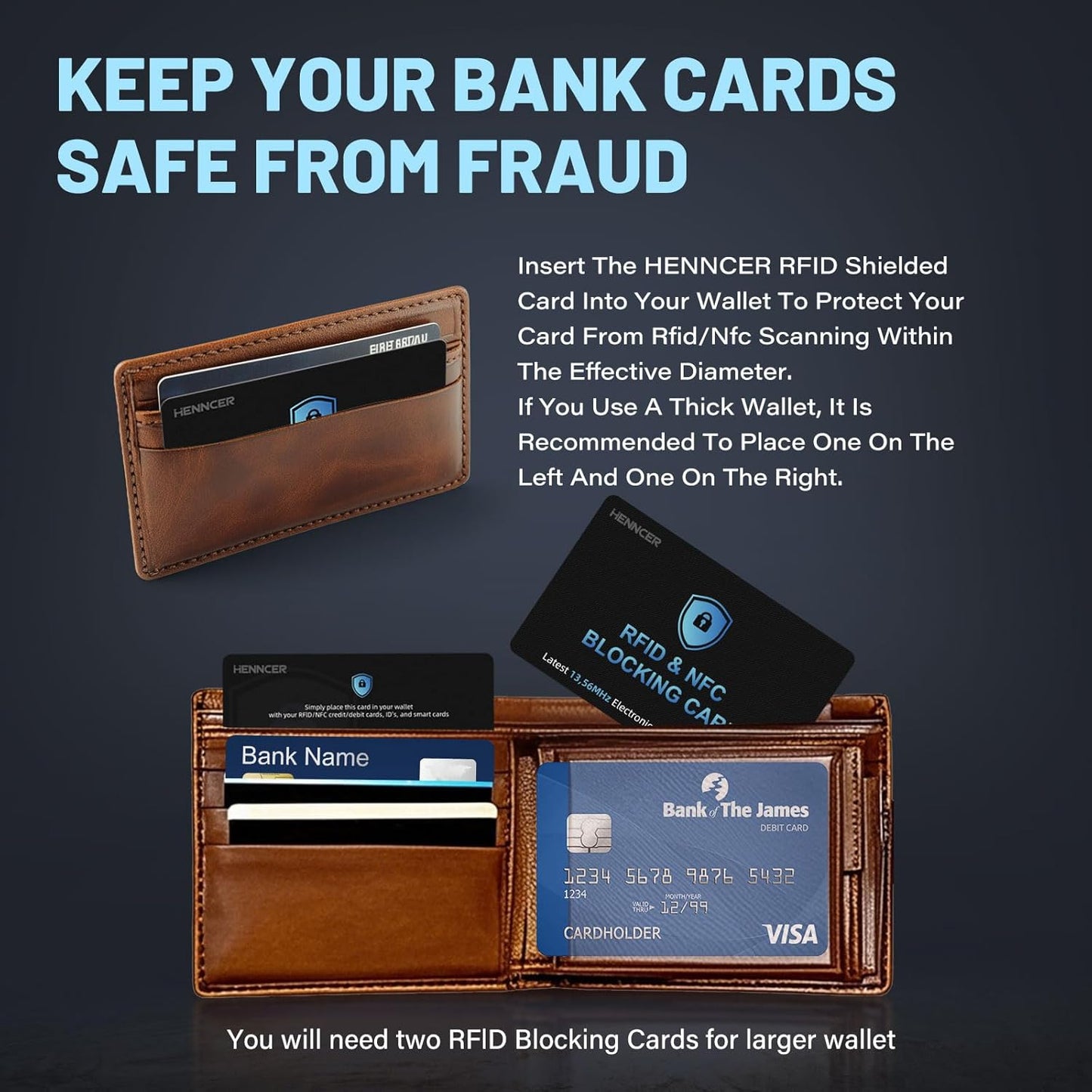 RFID Blocking Card, NFC Debit Credit Card Passport Protector, Entire Wallet Protection Blocker Set for Men & Women, Smart Slim Design Perfectly fits in Wallet and Purse (18)